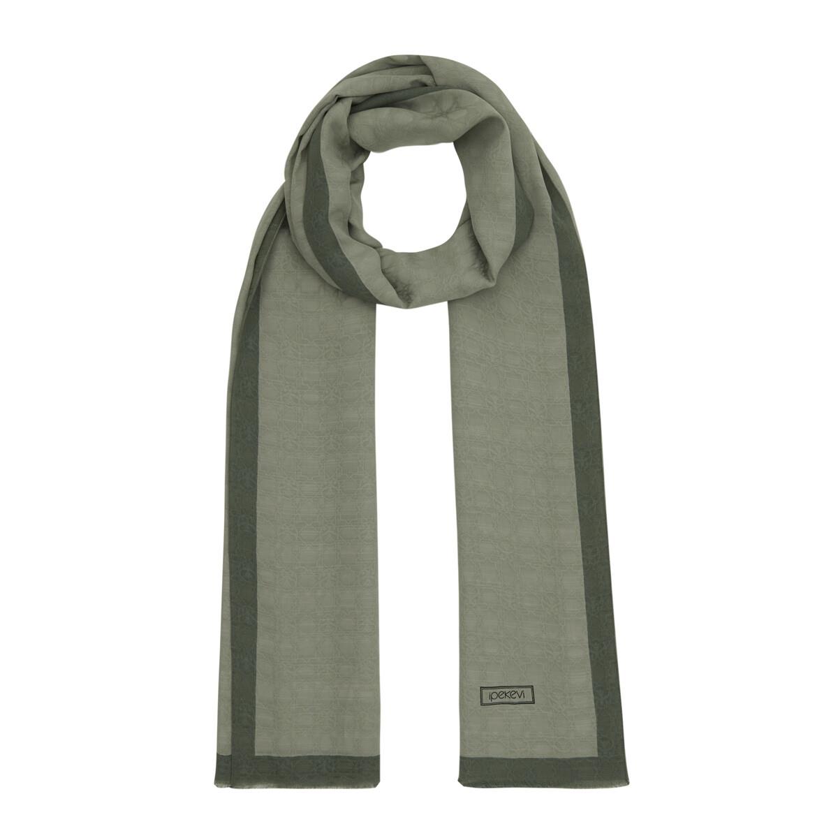 İpekevi Dört Mevsim Monogram Desen Şal 04356-Çağla