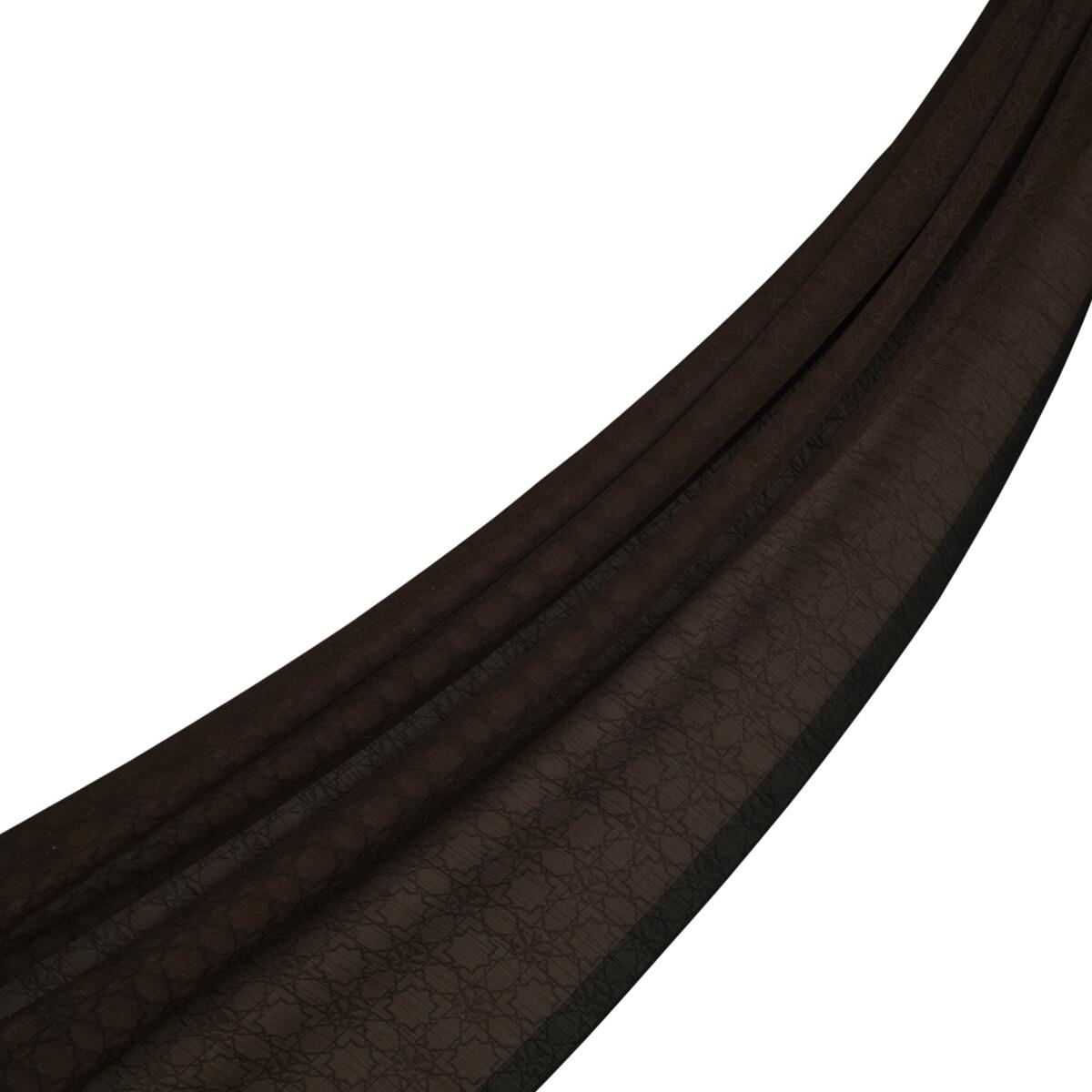 İpekevi Dört Mevsim Monogram Desen Şal 04356-Acı Kahve