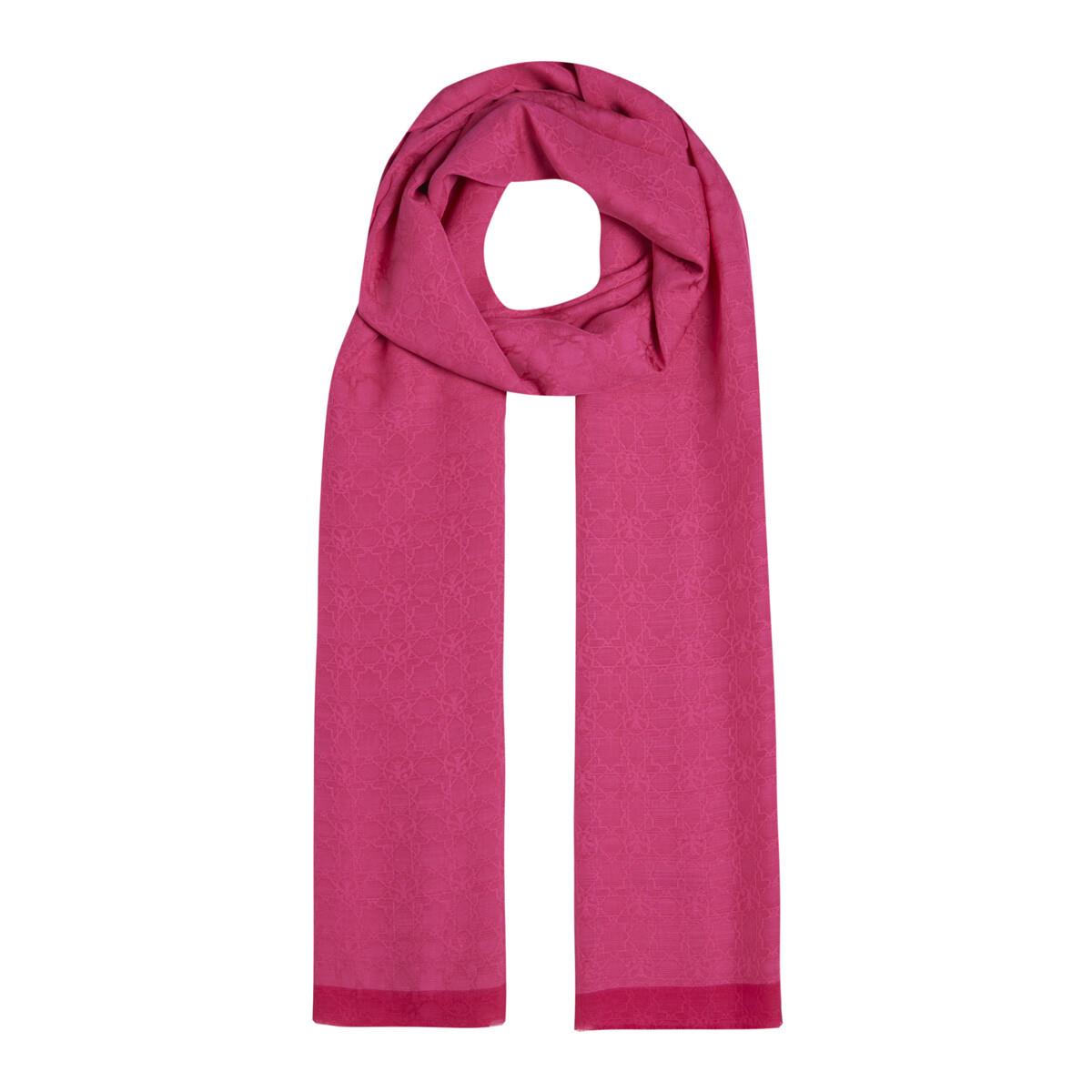 İpekevi Dört Mevsim Monogram Desen Şal 04356-Magenta