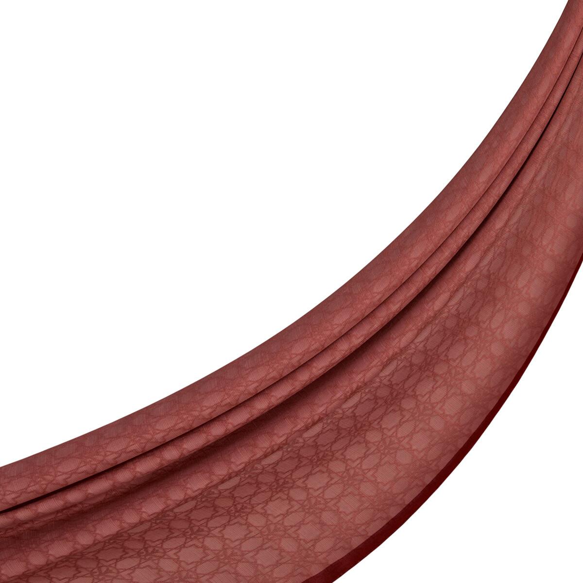 İpekevi Dört Mevsim Monogram Desen Şal 04356-Kızılbakır