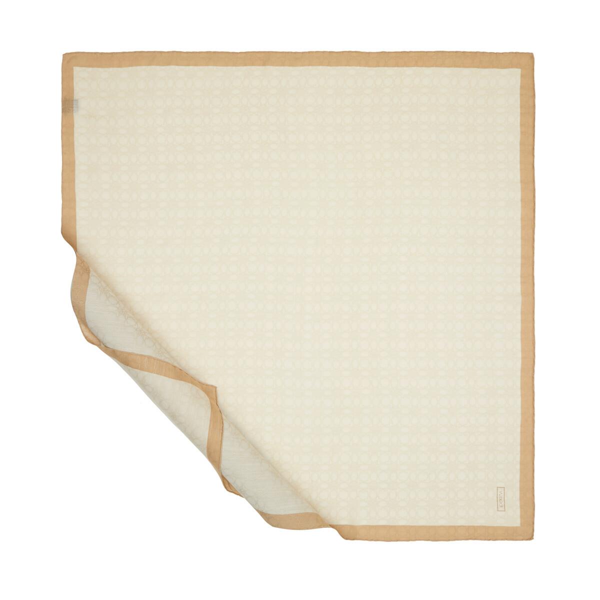 İpekevi Dört Mevsim Monogram Eşarp 04357-Ekru