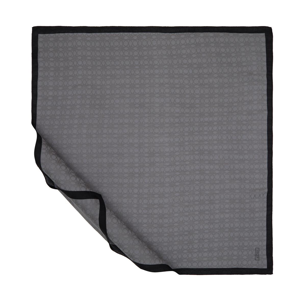 İpekevi Dört Mevsim Monogram Eşarp 04357-Gümüş