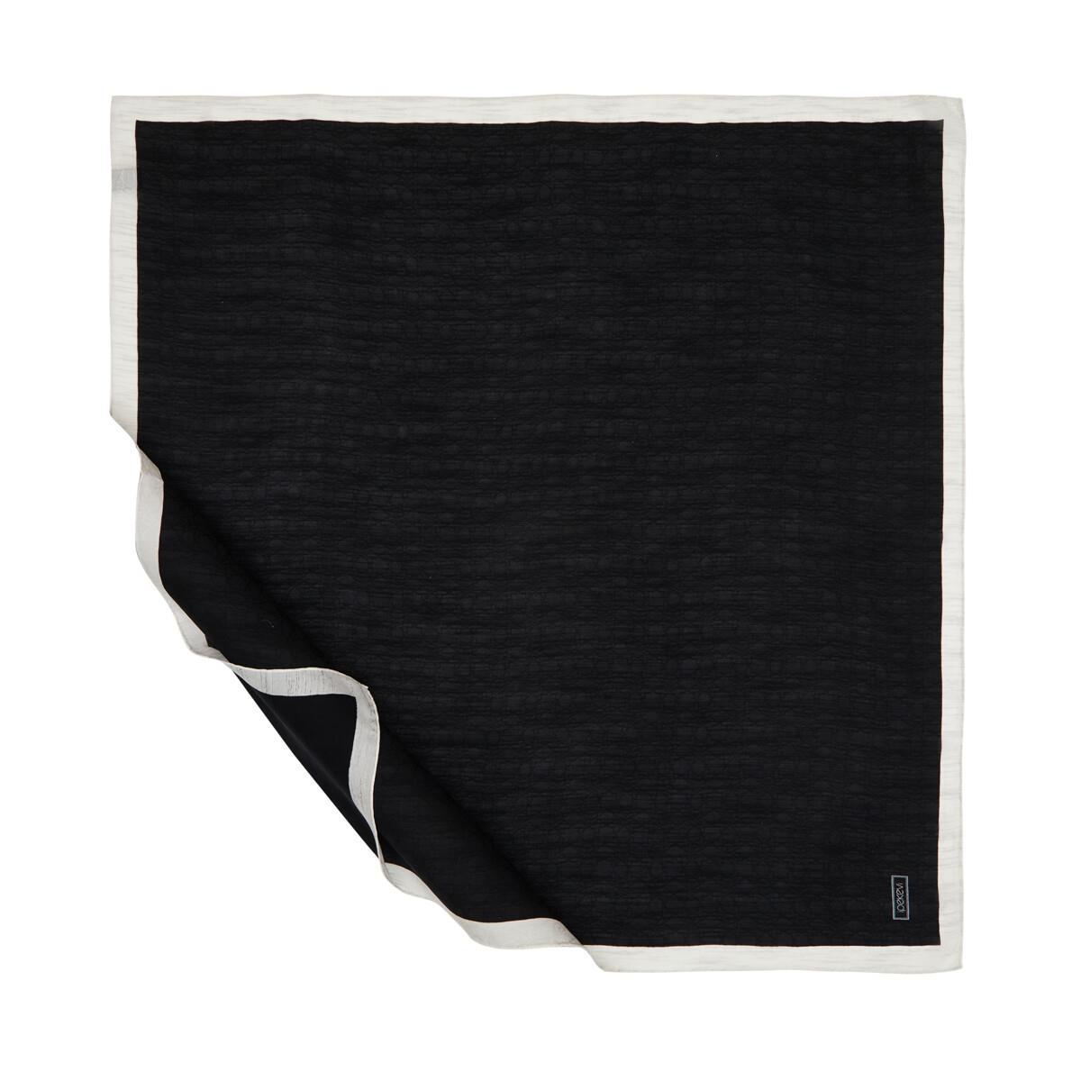 İpekevi Dört Mevsim Monogram Eşarp 04357-Siyah Beyaz