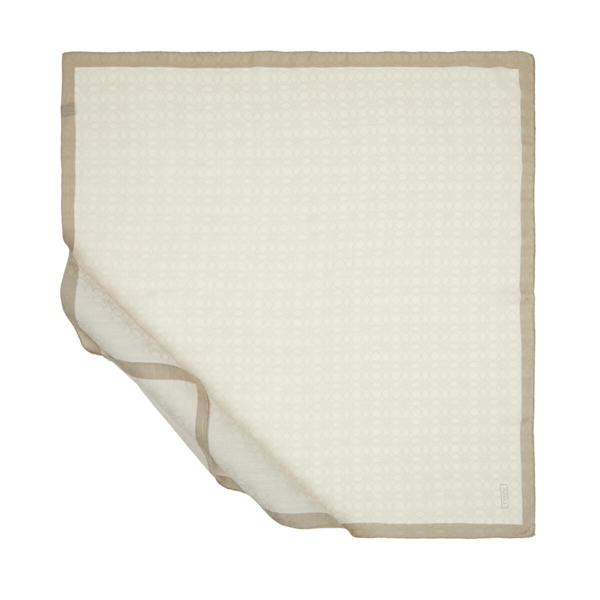 İpekevi Dört Mevsim Monogram Eşarp 04357-Kum Beyazı