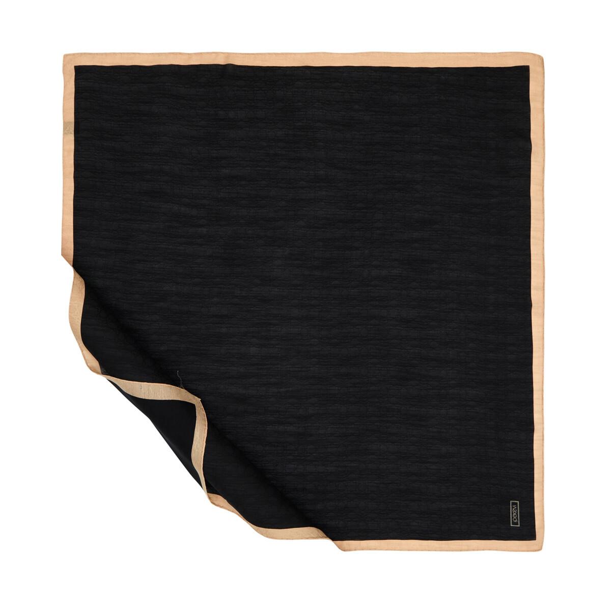 İpekevi Dört Mevsim Monogram Eşarp 04357-Siyah Bej