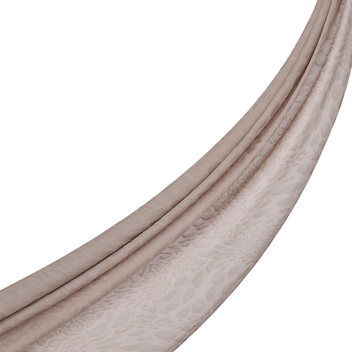 İpekevi Dört Mevsim Vahra Desenli Monogram Jakar Şal 04471-Taş