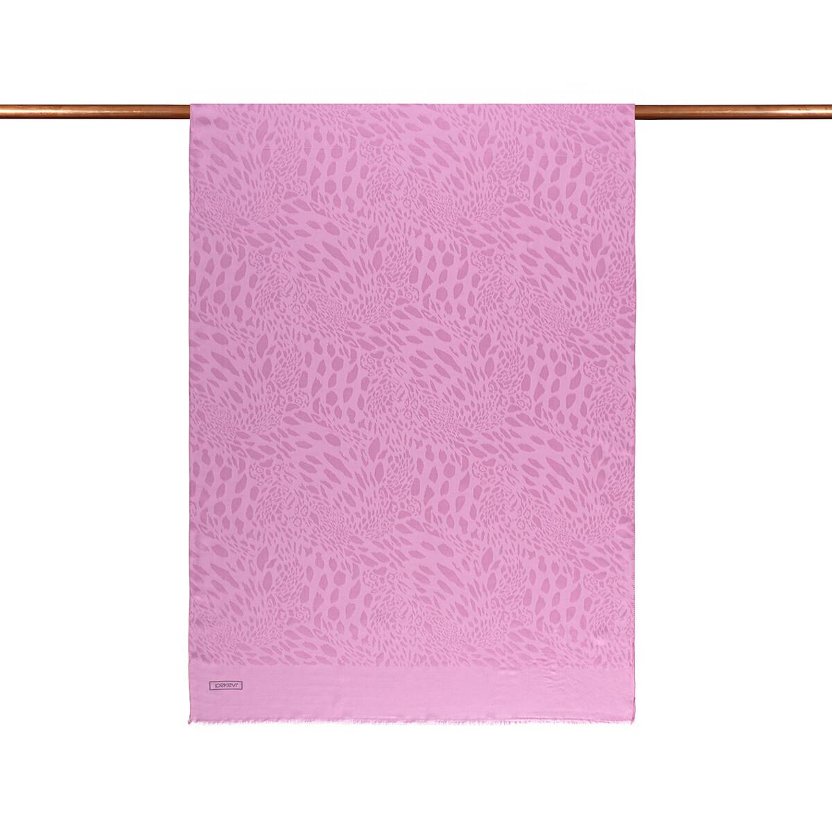 İpekevi Dört Mevsim Vahra Desenli Monogram Jakar Şal 04471-Şeker Pembe