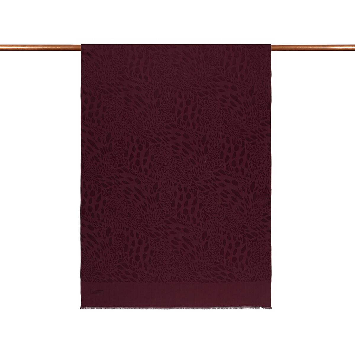 İpekevi Dört Mevsim Vahra Desenli Monogram Jakar Şal 04471-bordo