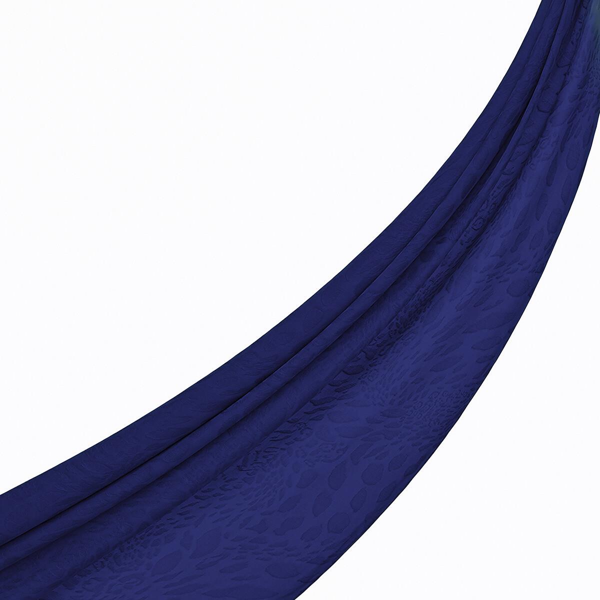 İpekevi Dört Mevsim Vahra Desenli Monogram Jakar Şal 04471-Saks Mavisi