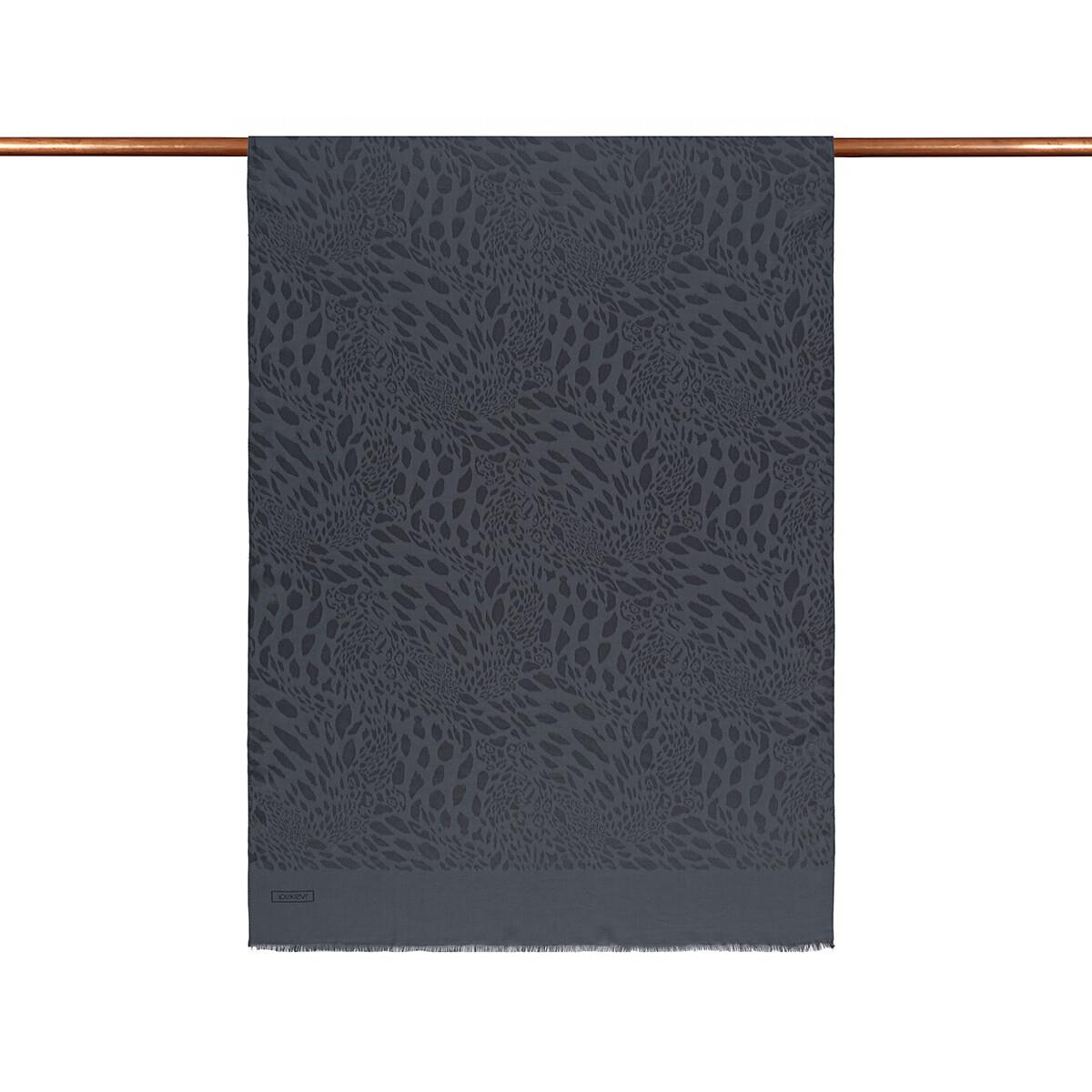 İpekevi Dört Mevsim Vahra Desenli Monogram Jakar Şal 04471-Füme