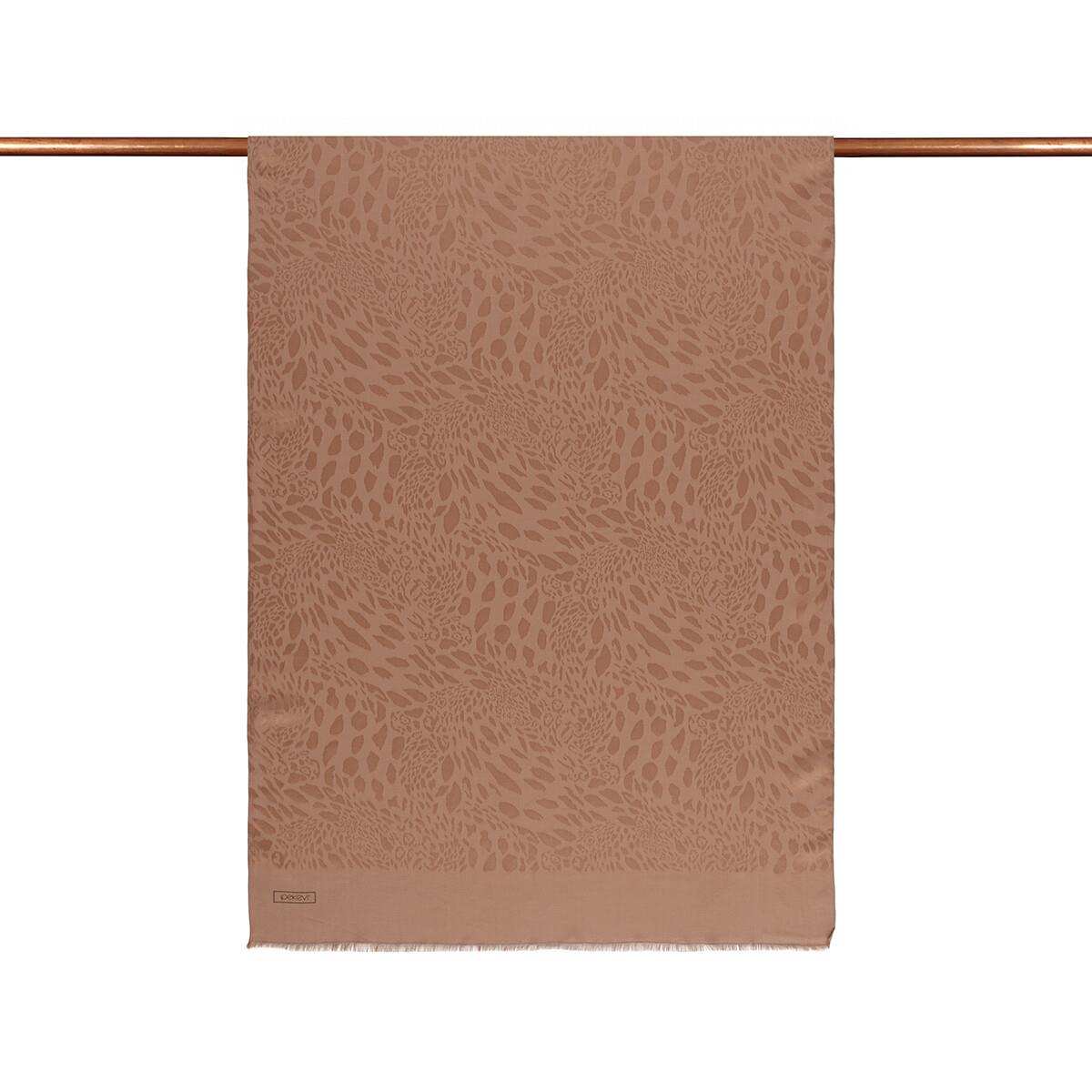 İpekevi Dört Mevsim Vahra Desenli Monogram Jakar Şal 04471-Tarçın