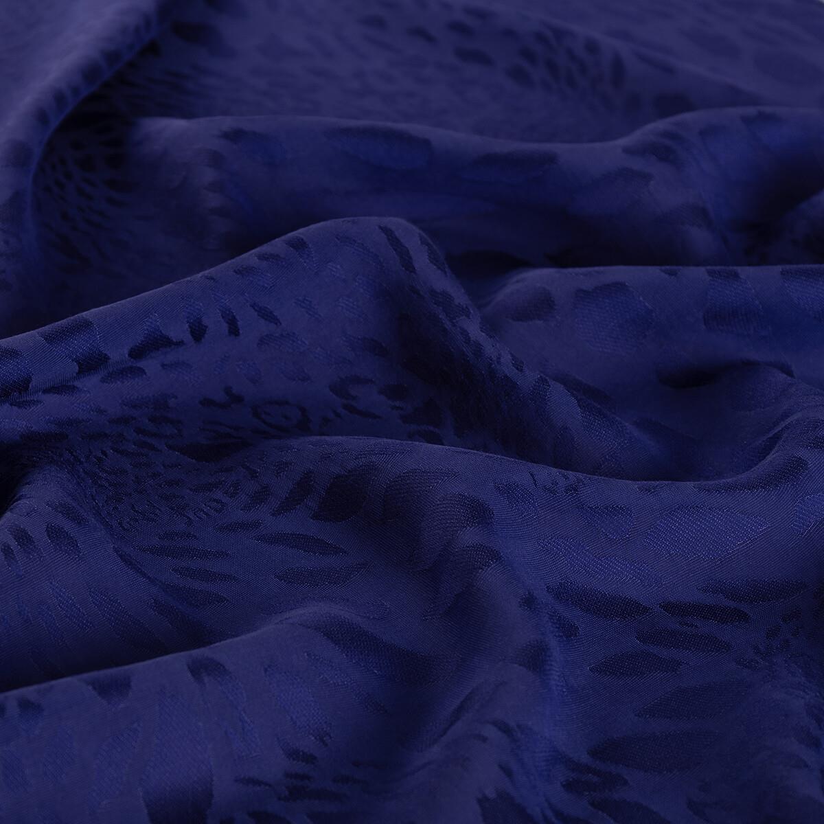 İpekevi Dört Mevsim Vahra Desenli Monogram Jakar Şal 04471-Saks Mavisi