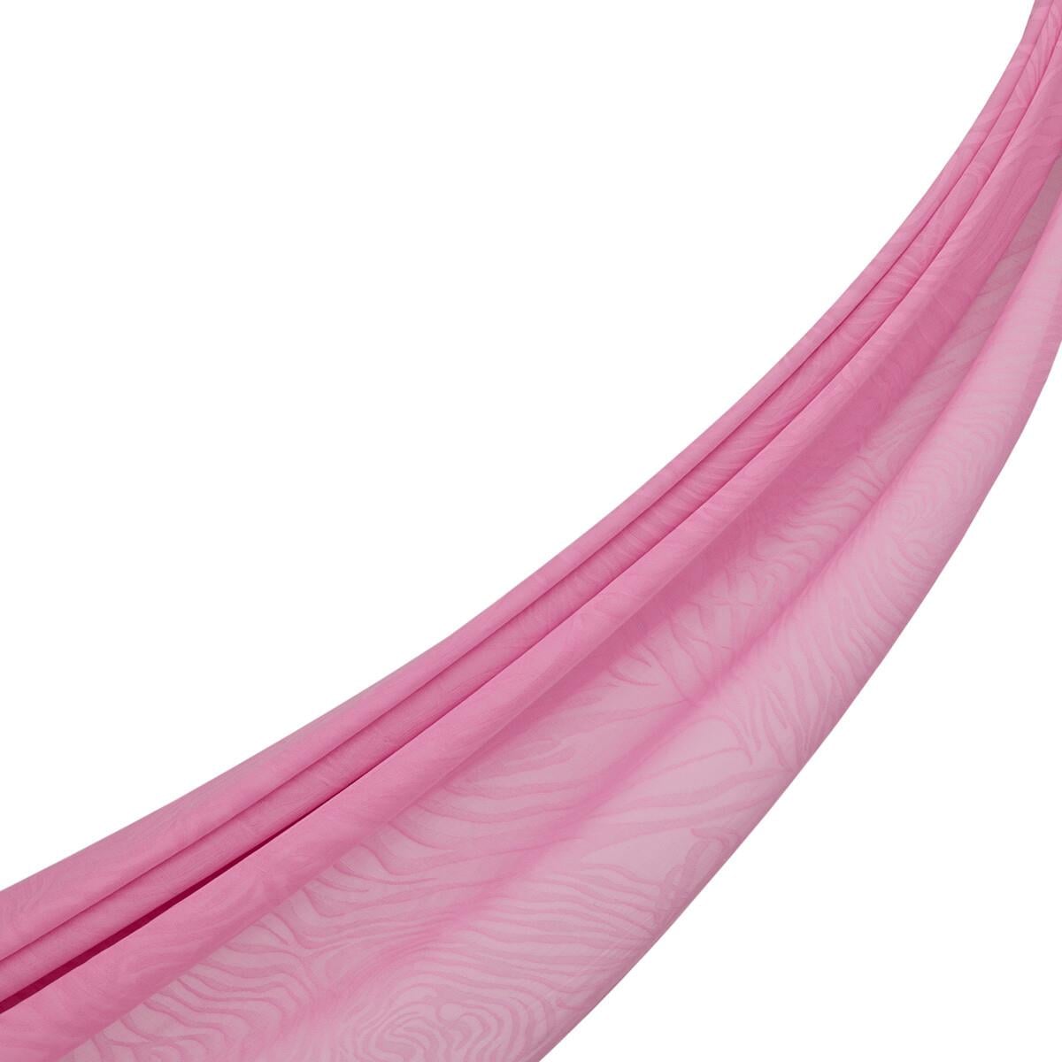 İpekevi Dört Mevsim Zebra Desenli Monogram Jakar Şal 04473-Şeker Pembe