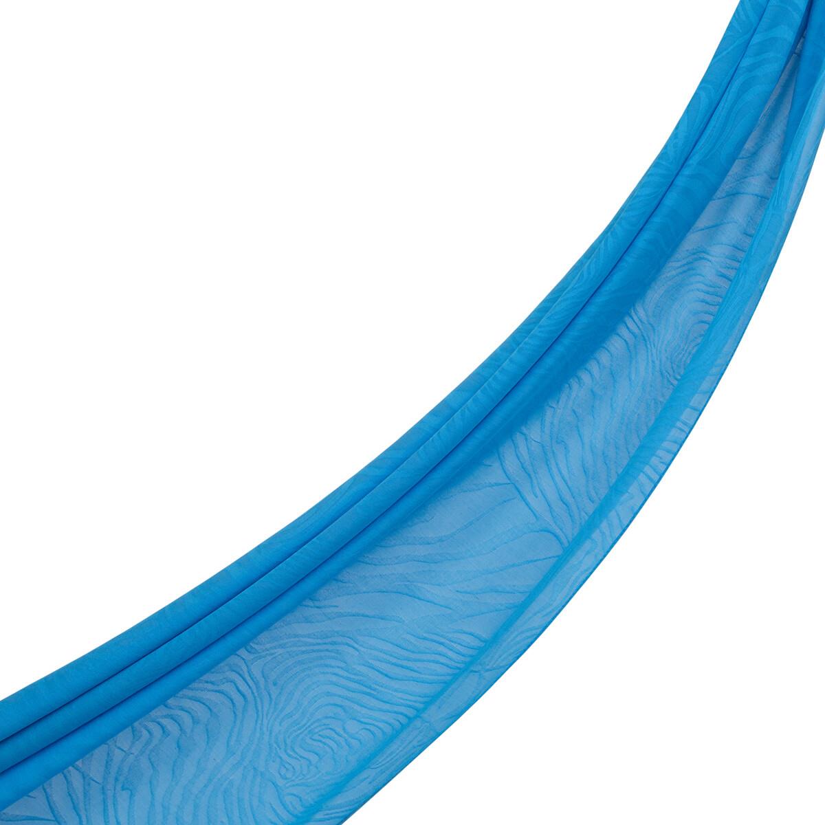 İpekevi Dört Mevsim Zebra Desenli Monogram Jakar Şal 04473-İndigo