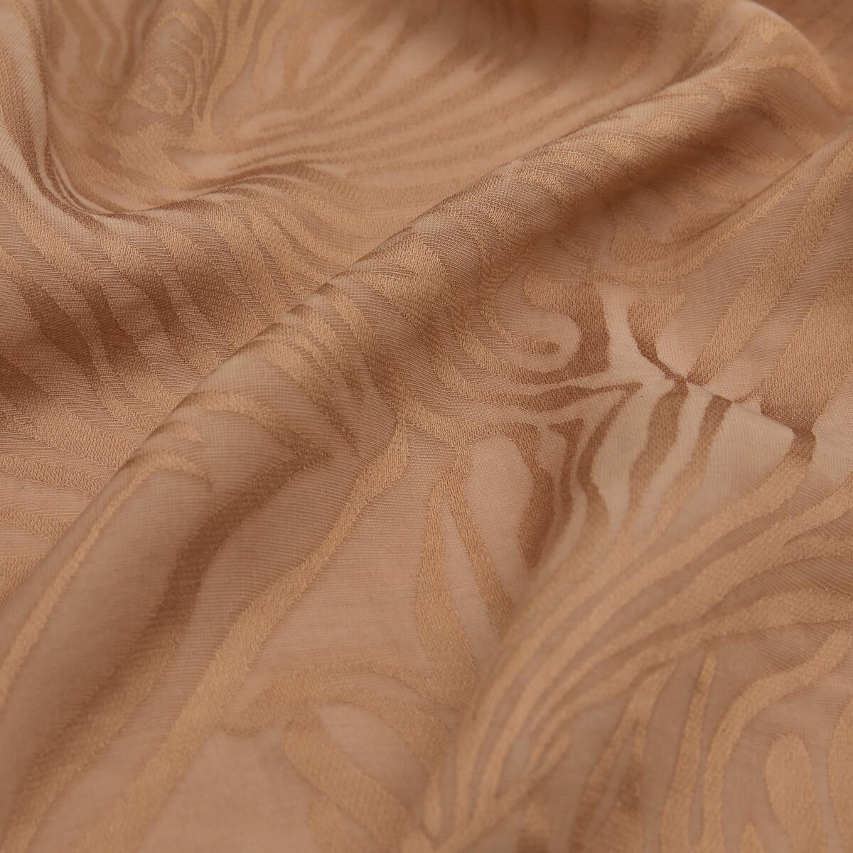 İpekevi Dört Mevsim Zebra Desenli Monogram Jakar Şal 04473-Tarçın