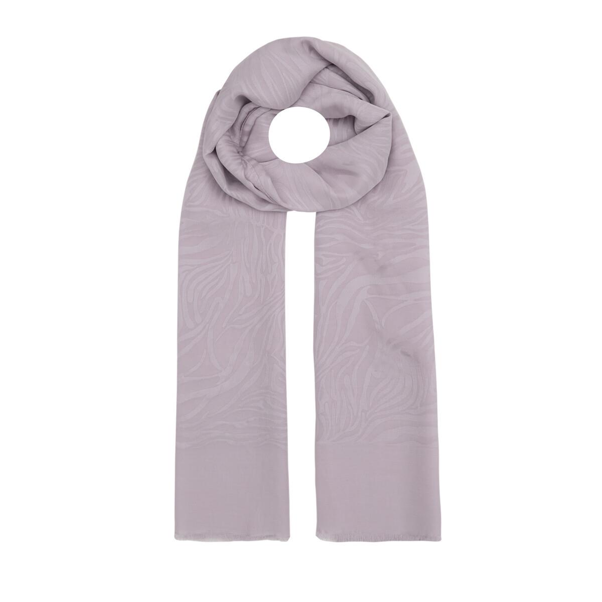 İpekevi Dört Mevsim Zebra Desenli Monogram Jakar Şal 04473-Leylak