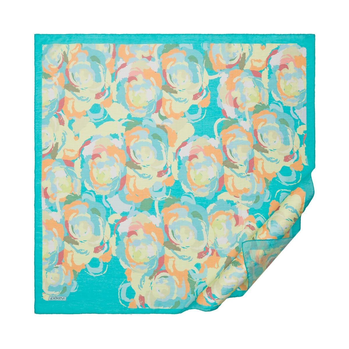 İpekevi Duygusal Çiçekler Tensel Soft Desenli Eşarp 02219-Cam Göbeği