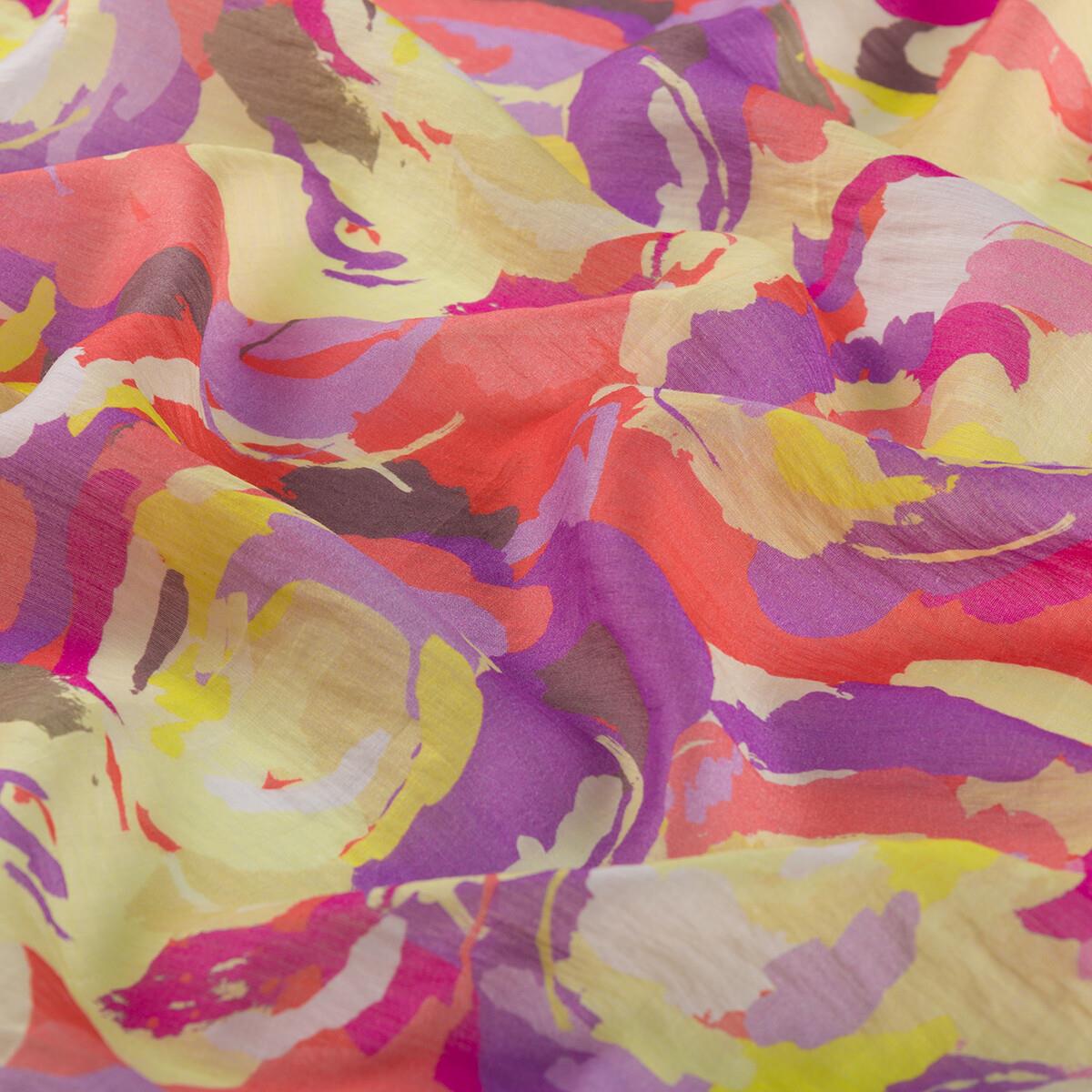 İpekevi Duygusal Çiçekler Tensel Soft Desenli Eşarp 02219-Nar Çiçeği