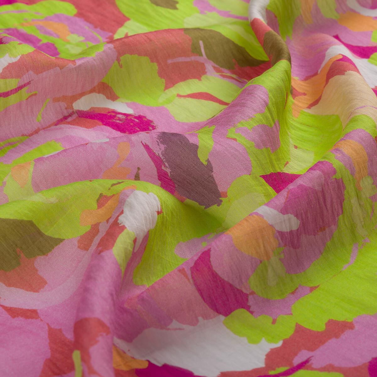 İpekevi Duygusal Çiçekler Tensel Soft Desenli Eşarp 02219-Pembe