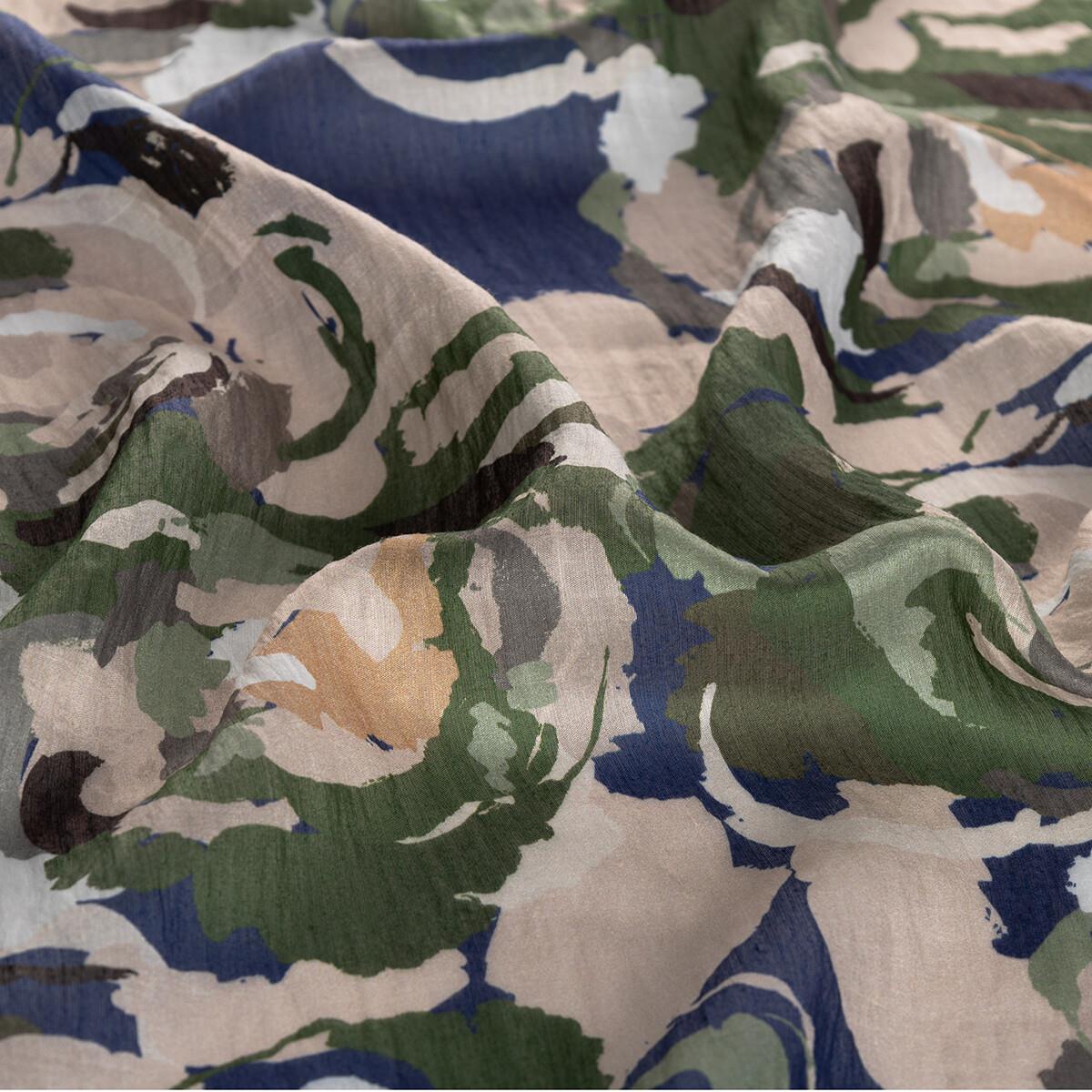 İpekevi Duygusal Çiçekler Tensel Soft Desenli Eşarp 02219-İndigo