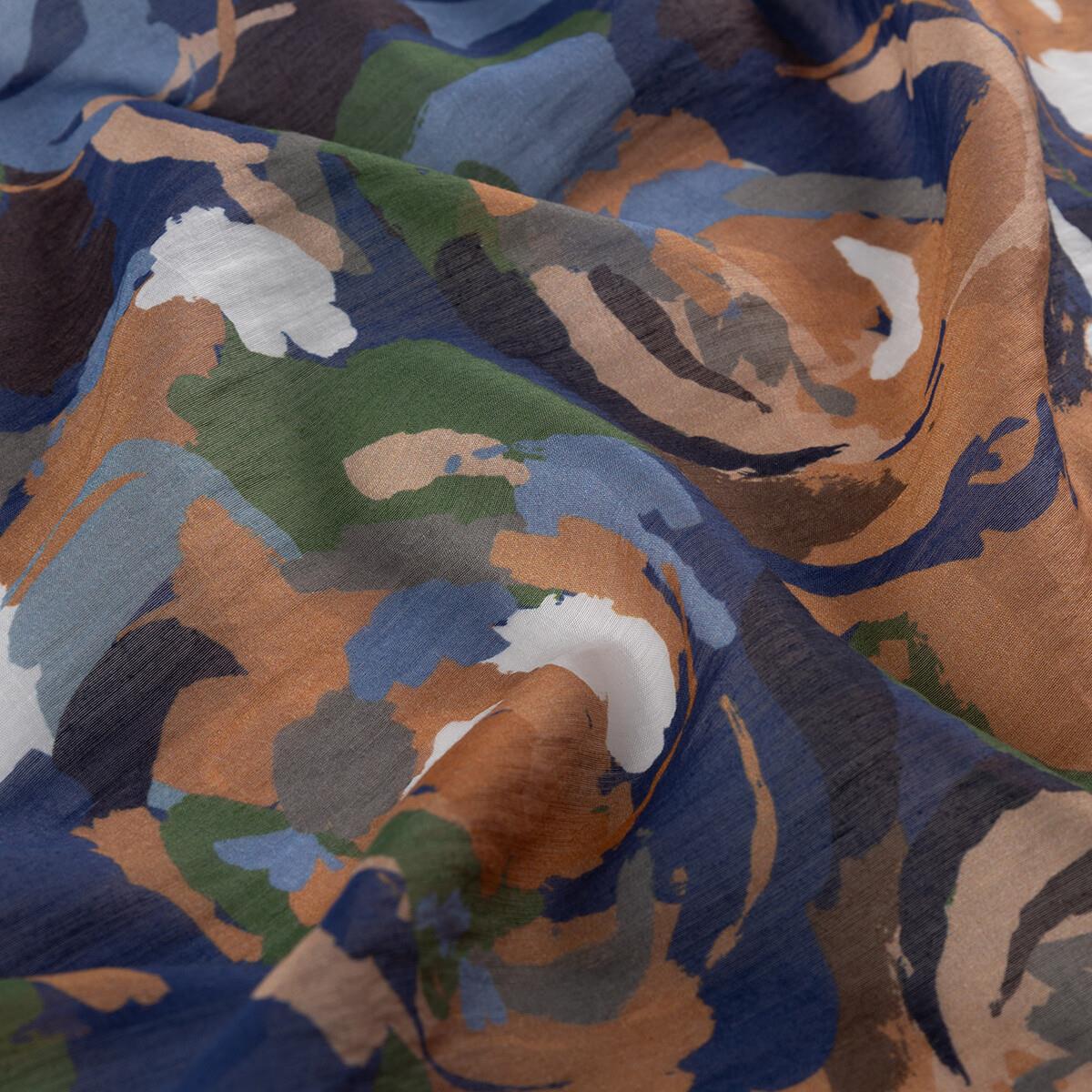 İpekevi Duygusal Çiçekler Tensel Soft Desenli Eşarp 02219-Kot Mavisi