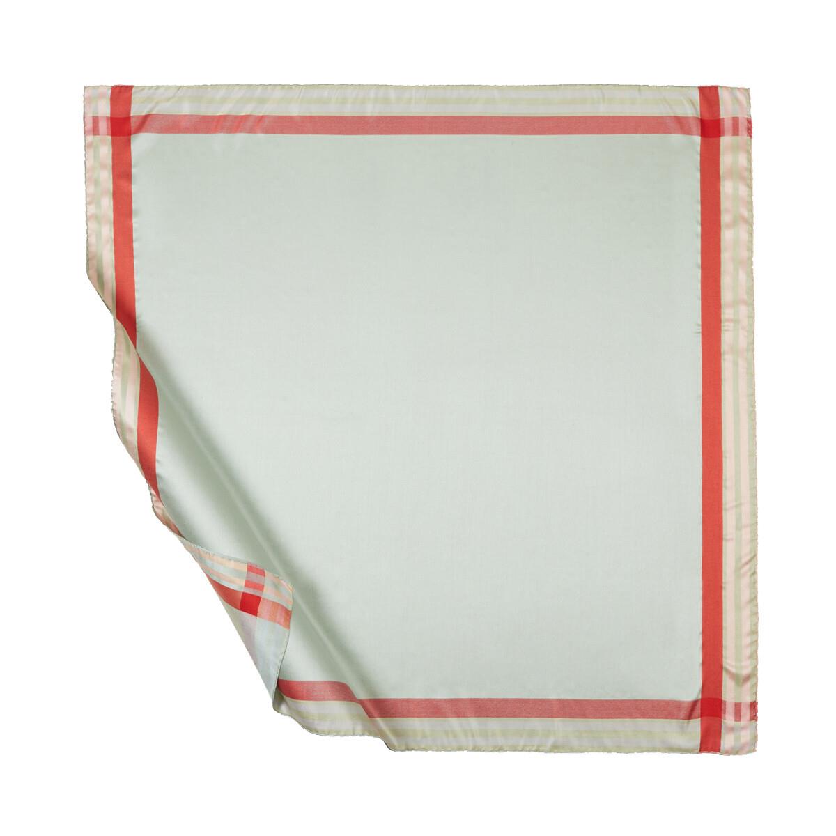 İpekevi Ekose Çerçeve İpek Eşarp 4890-Mint Yeşili