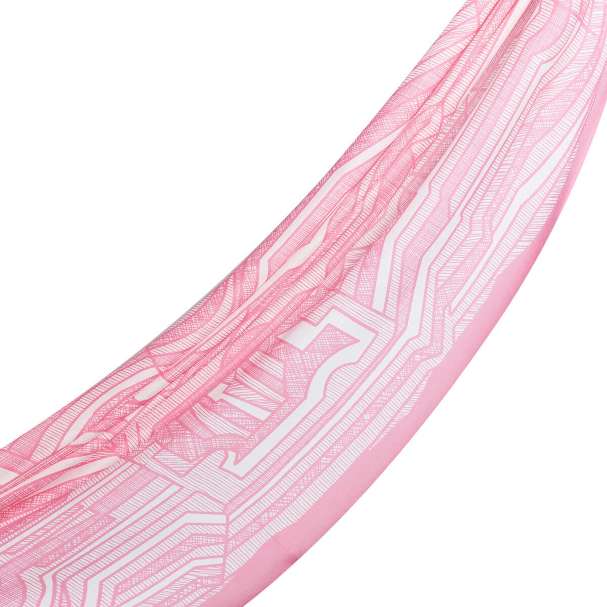 İpekevi Eskiz Desenli Şal 10519-Pembe