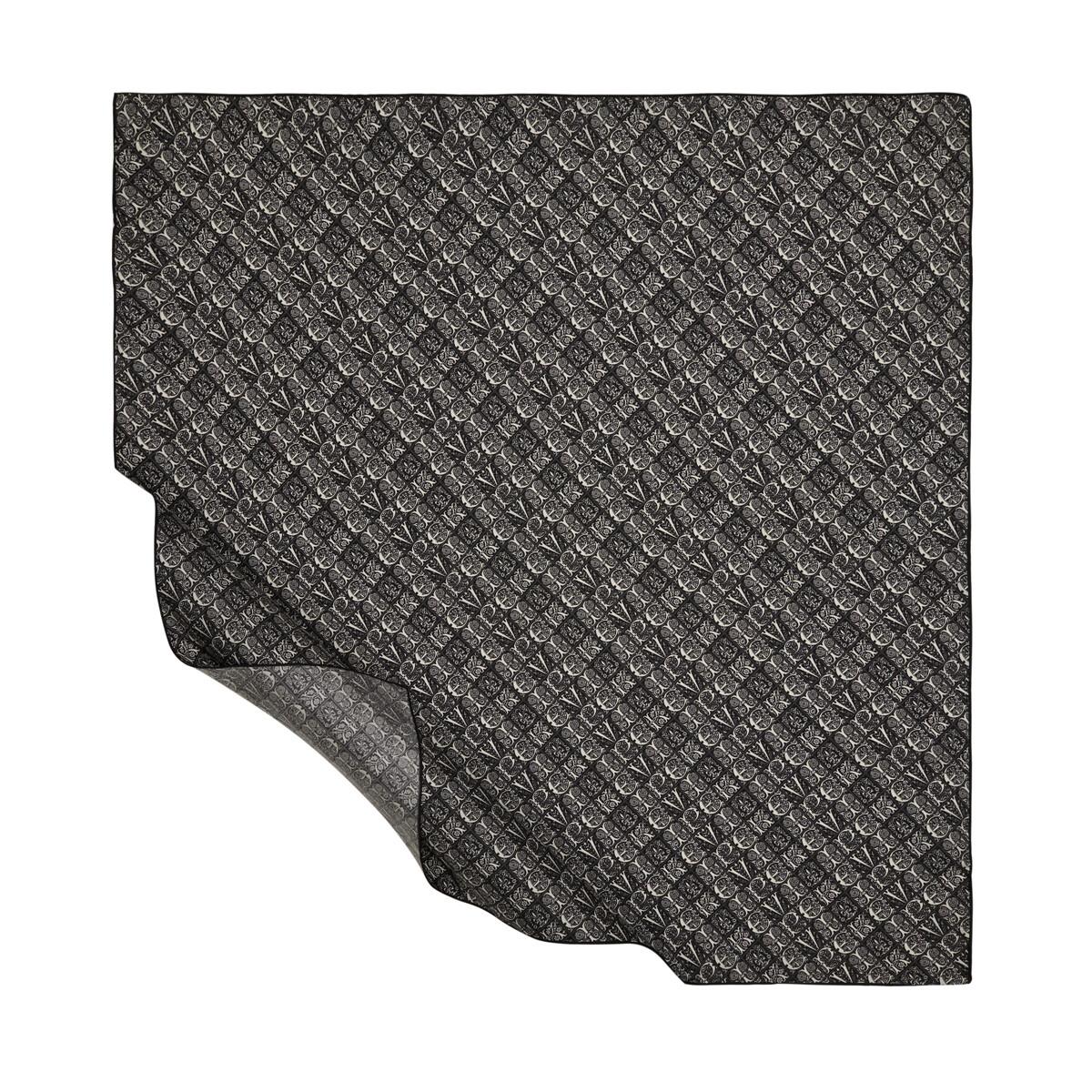 İpekevi Etnik Monogram Eşarp 01245-Siyah Beyaz