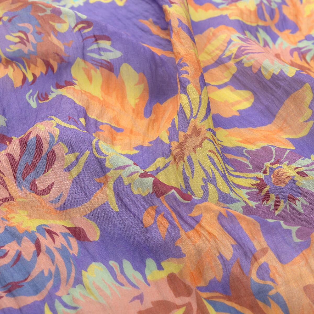 İpekevi Kasımpatı Desenli Tensel Soft Eşarp 02220-Mor