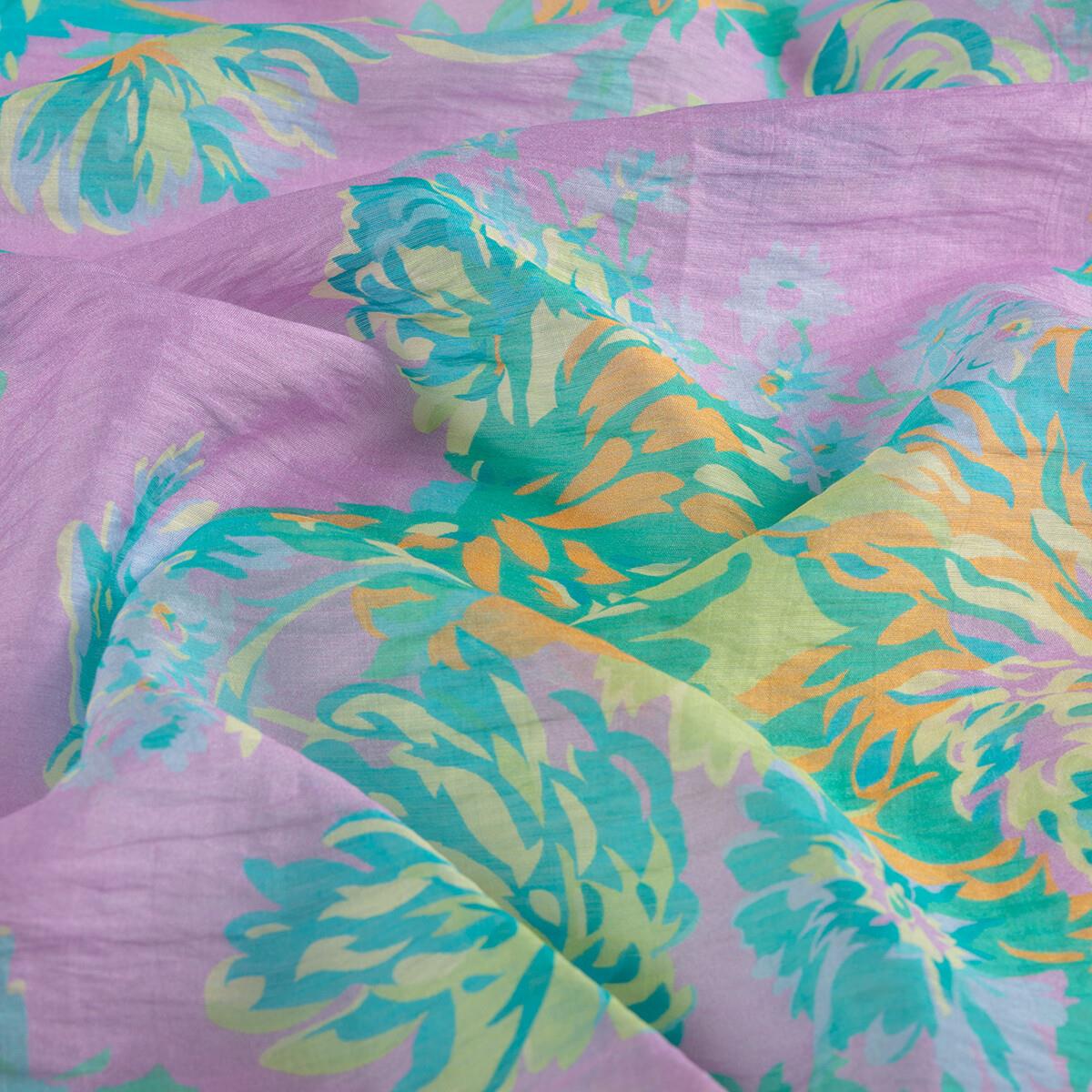 İpekevi Kasımpatı Desenli Tensel Soft Eşarp 02220-Leylak