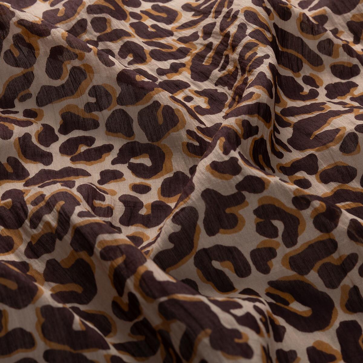 İpekevi Leopar Desenli Tensel Soft Eşarp 02218-Kahve