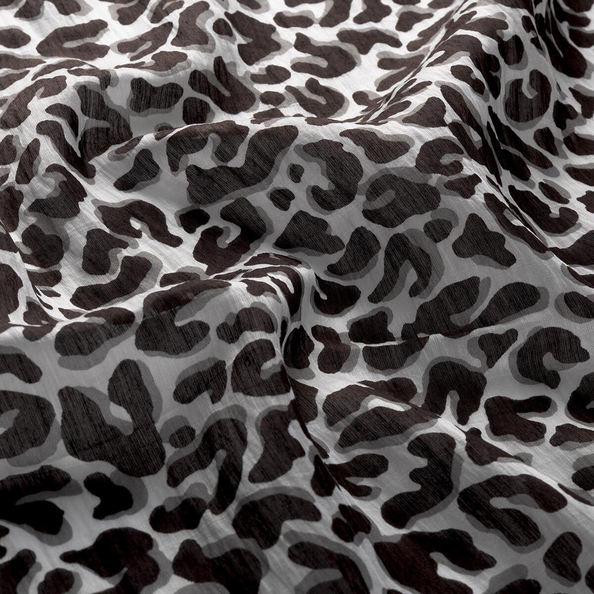 İpekevi Leopar Desenli Tensel Soft Eşarp 02218-Siyah Beyaz