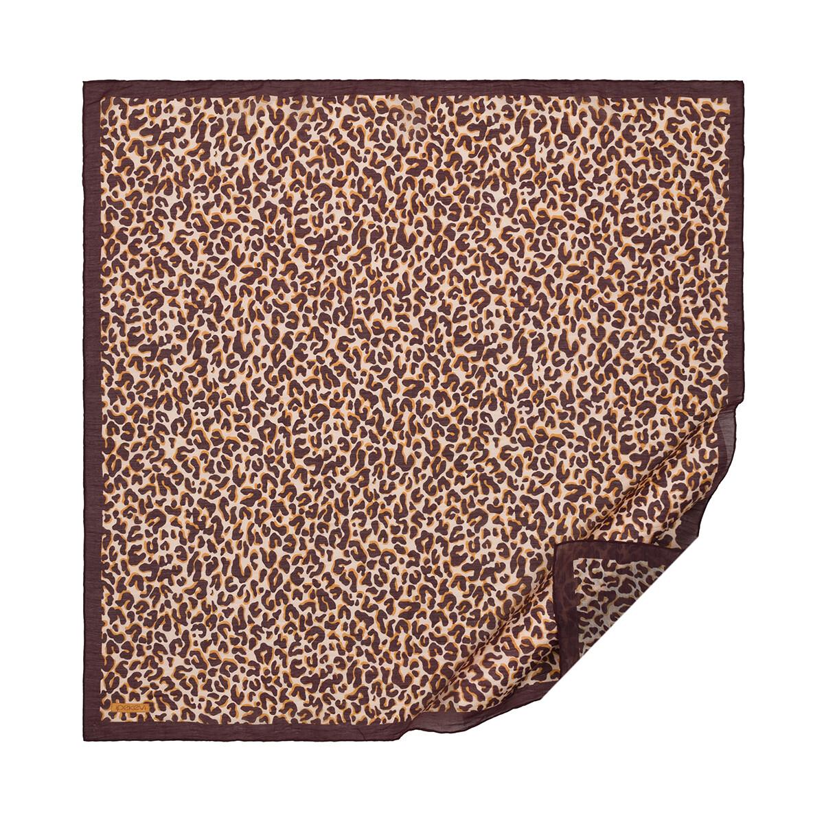 İpekevi Leopar Desenli Tensel Soft Eşarp 02218-Kahve