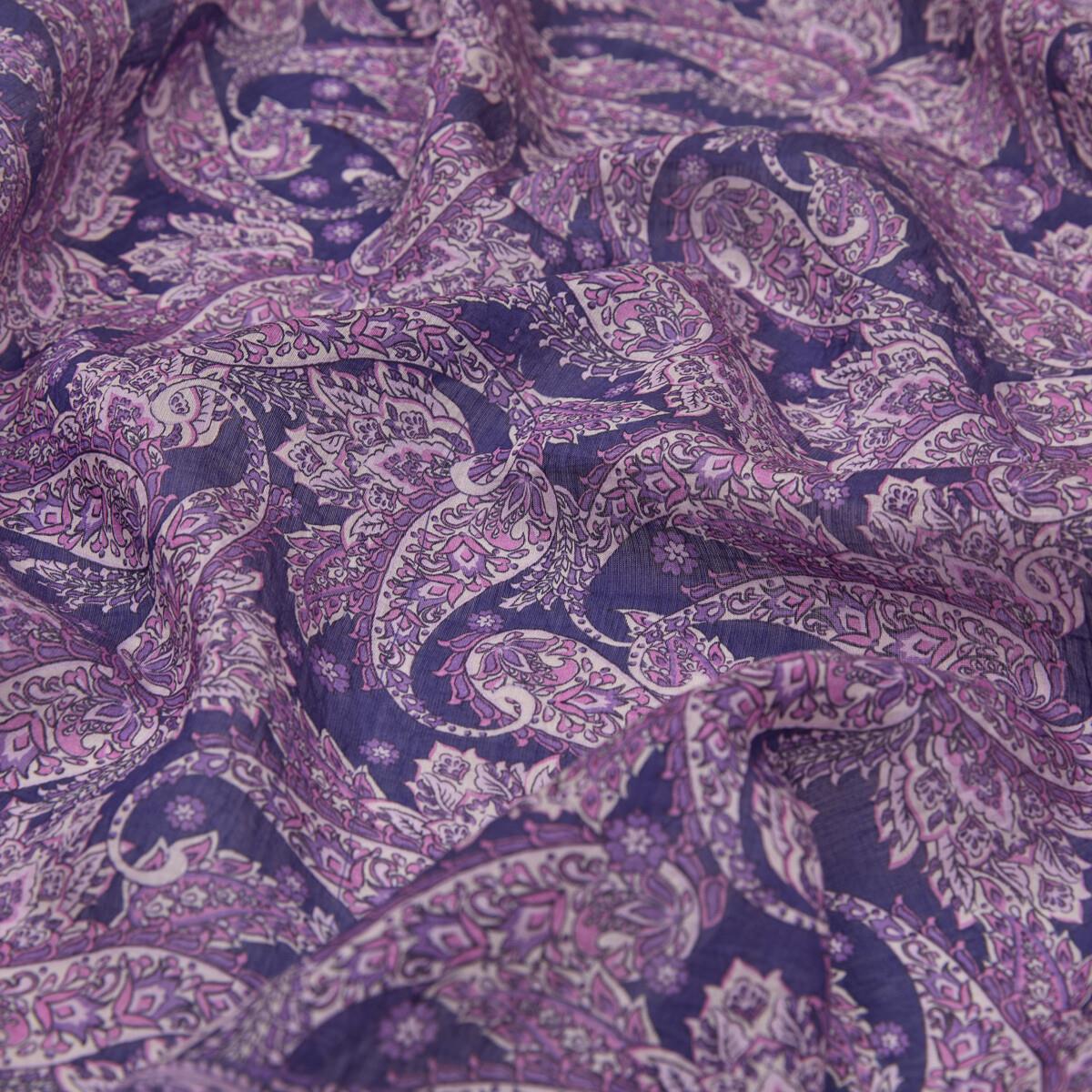 İpekevi Mezopotamya Model 03 Desenli Tensel Şal 02886-Mor