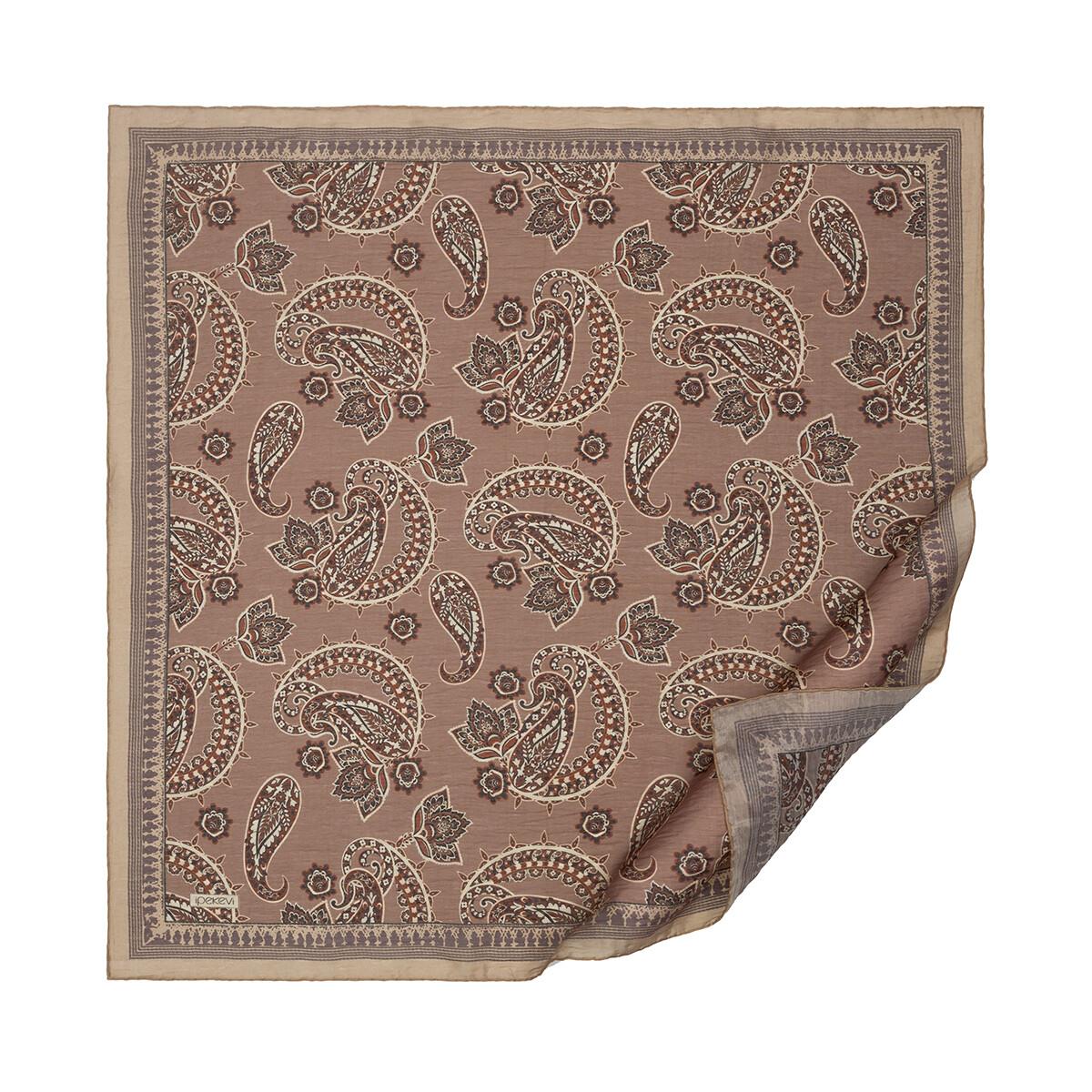 İpekevi Mezopotamya Model 04 Desenli Tensel Soft Eşarp 02227-Kum Beji