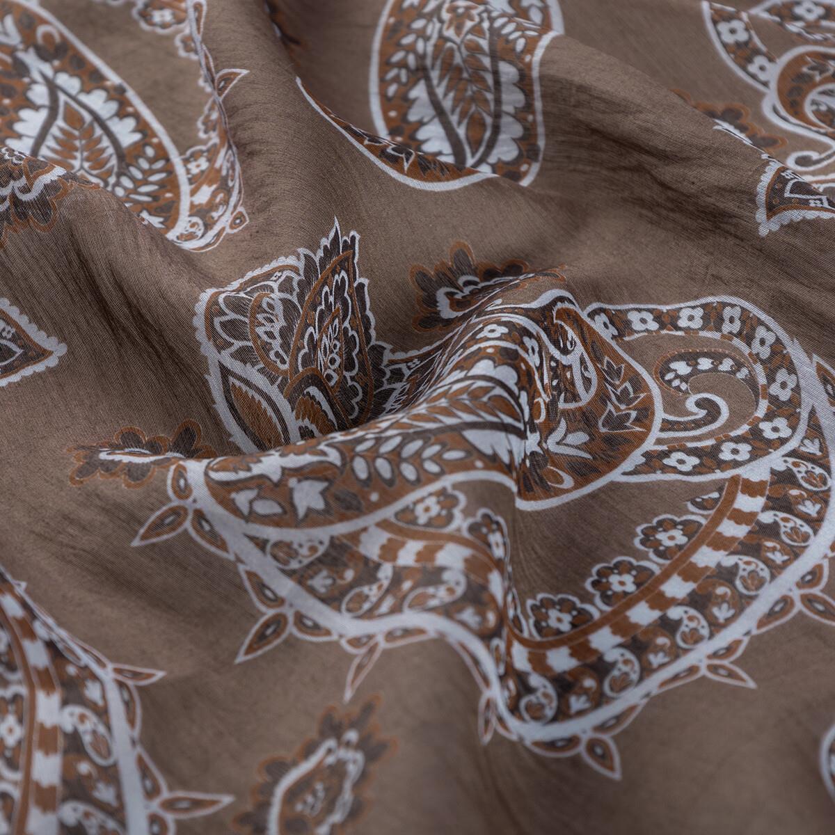 İpekevi Mezopotamya Model 04 Desenli Tensel Soft Eşarp 02227-Gümüş Vizon