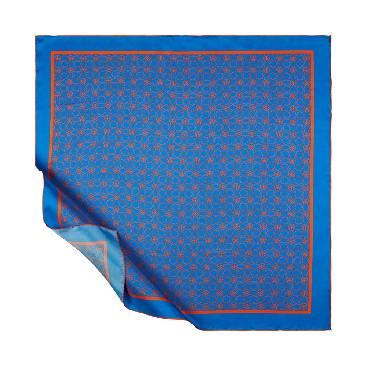 İpekevi Mini Seljuk Monogram Eşarp 01123-Saks Mavisi