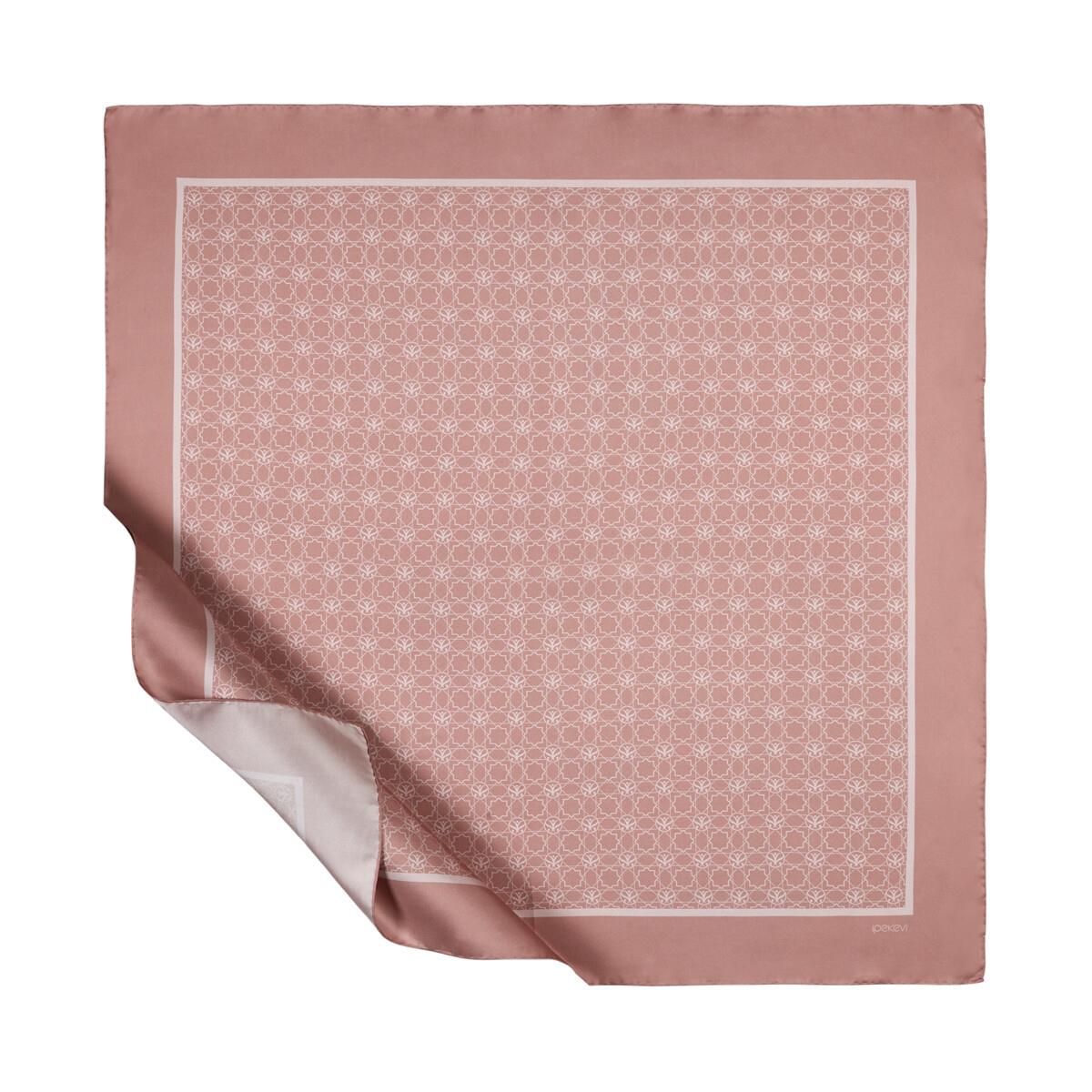 İpekevi Mini Seljuk Monogram Eşarp 01123-Gül Pembe