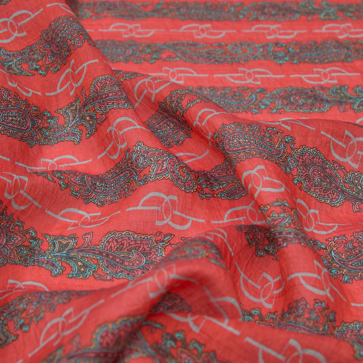 İpekevi Monogram Desenli Tensel Şal  02891-Bordo Gri