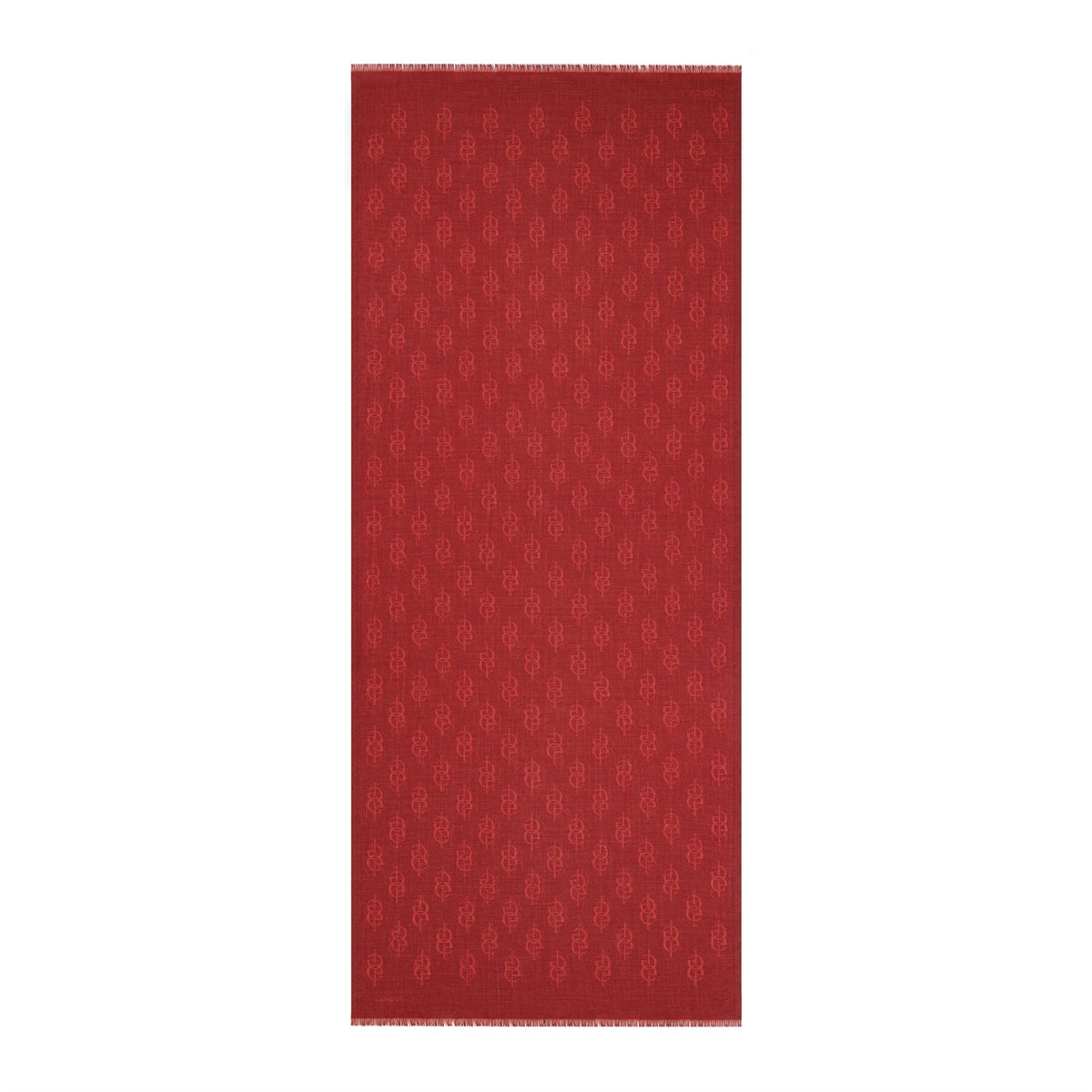 İpekevi Monogram Yün İpek Şal 09326-Bordo