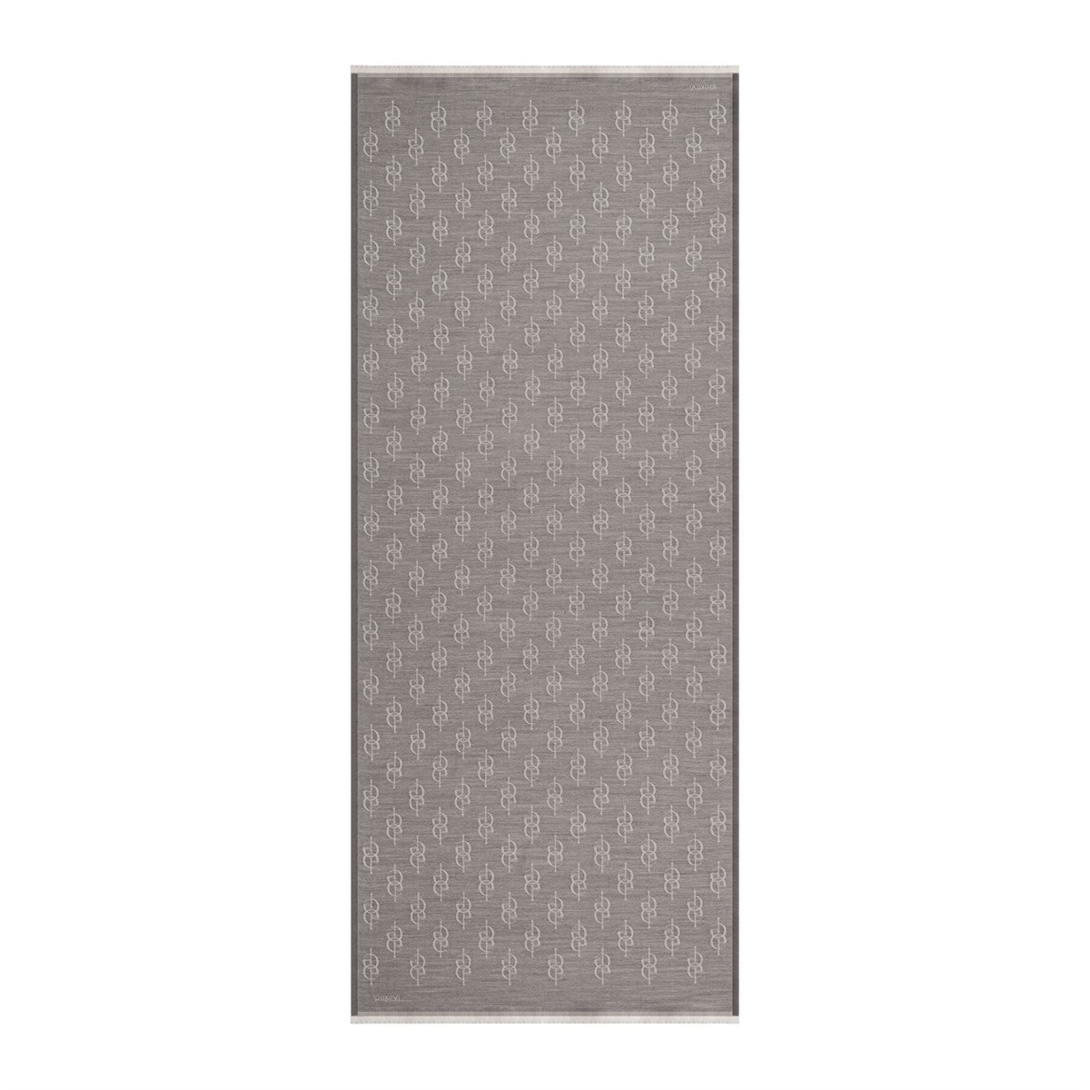 İpekevi Monogram Yün İpek Şal 09326-Gri