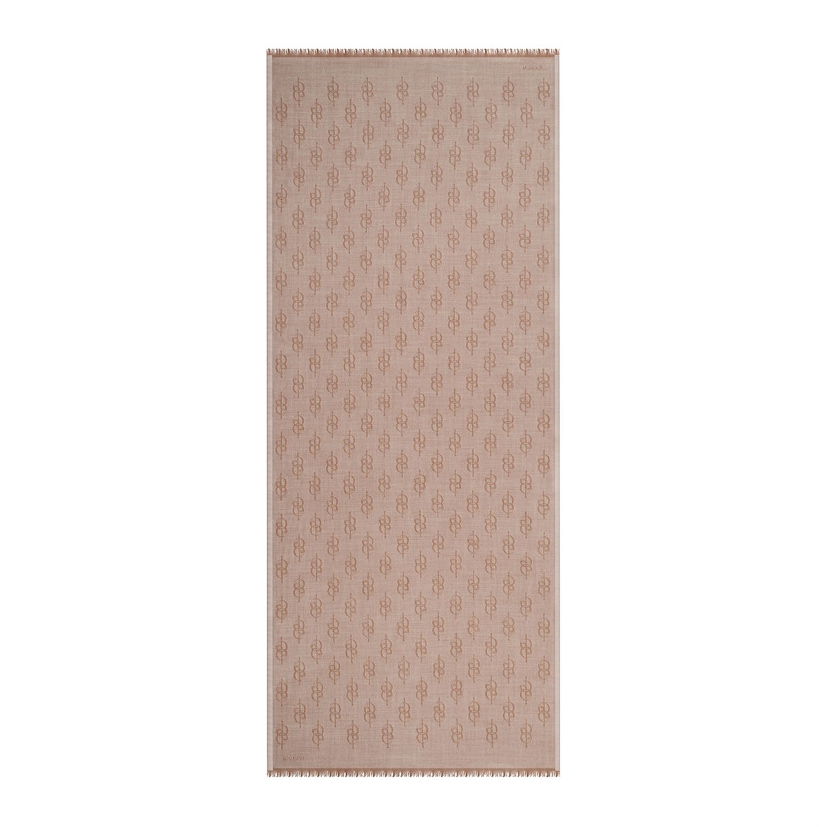 İpekevi Monogram Yün İpek Şal 09326-Koyu Taş