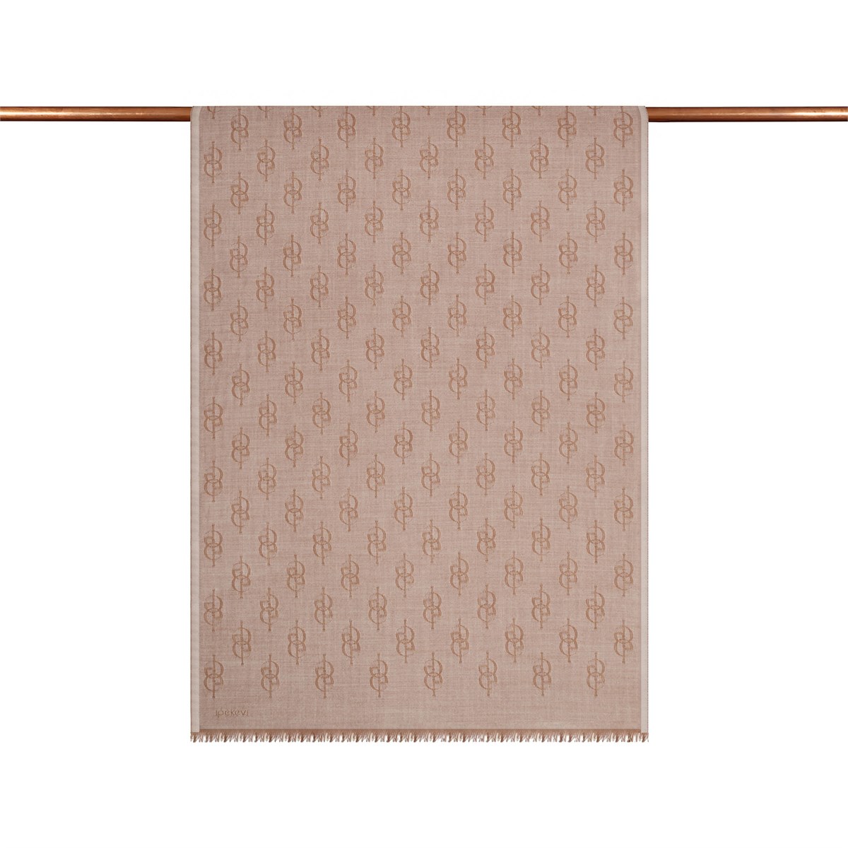 İpekevi Monogram Yün İpek Şal 09326-Koyu Taş