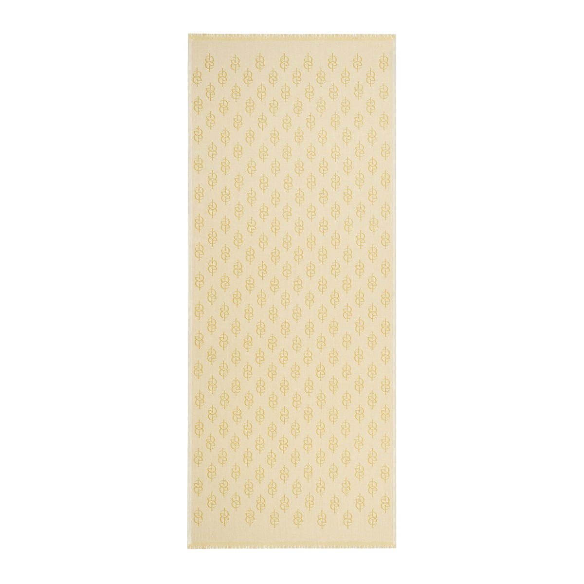 İpekevi Monogram Yün İpek Şal 09326-Krem