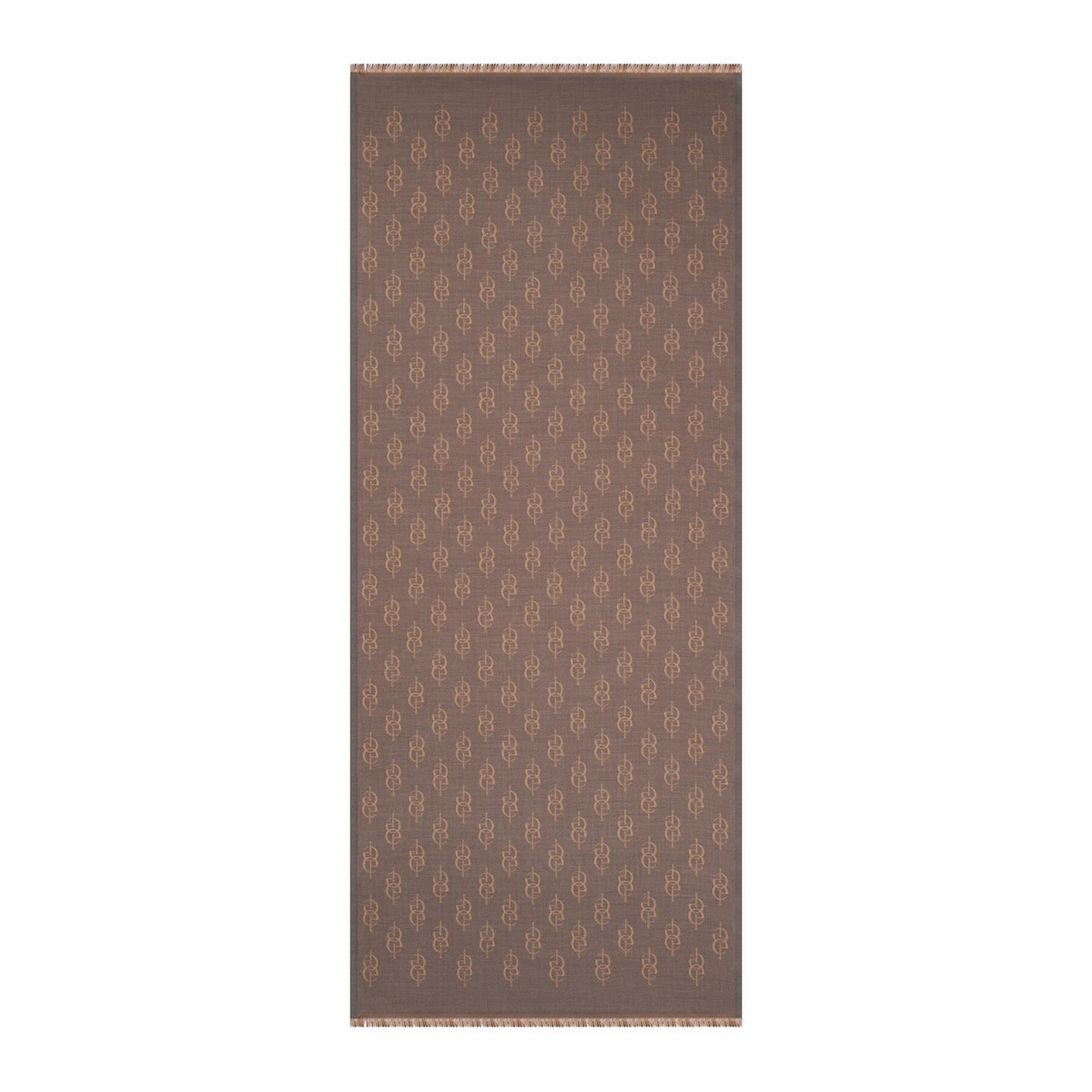 İpekevi Monogram Yün İpek Şal 09326-Kurşuni