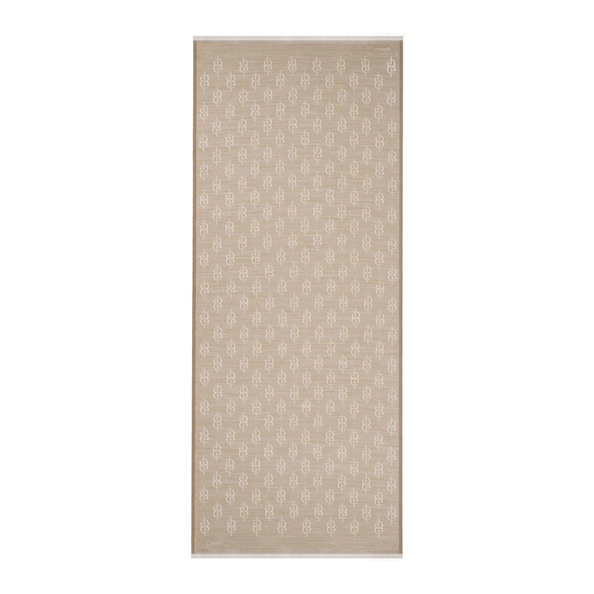 İpekevi Monogram Yün İpek Şal 09326-Kum Beji