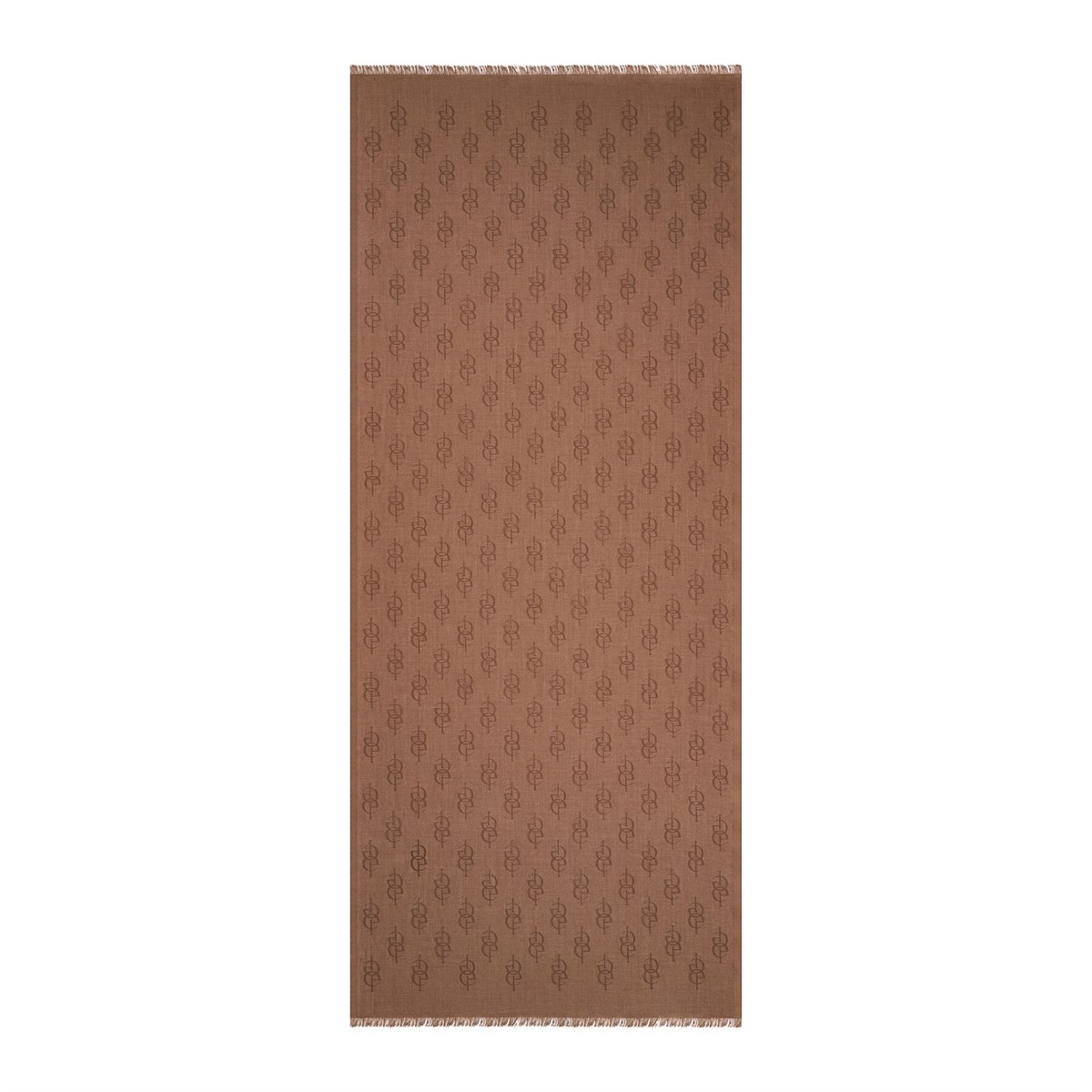 İpekevi Monogram Yün İpek Şal 09326-Vizon