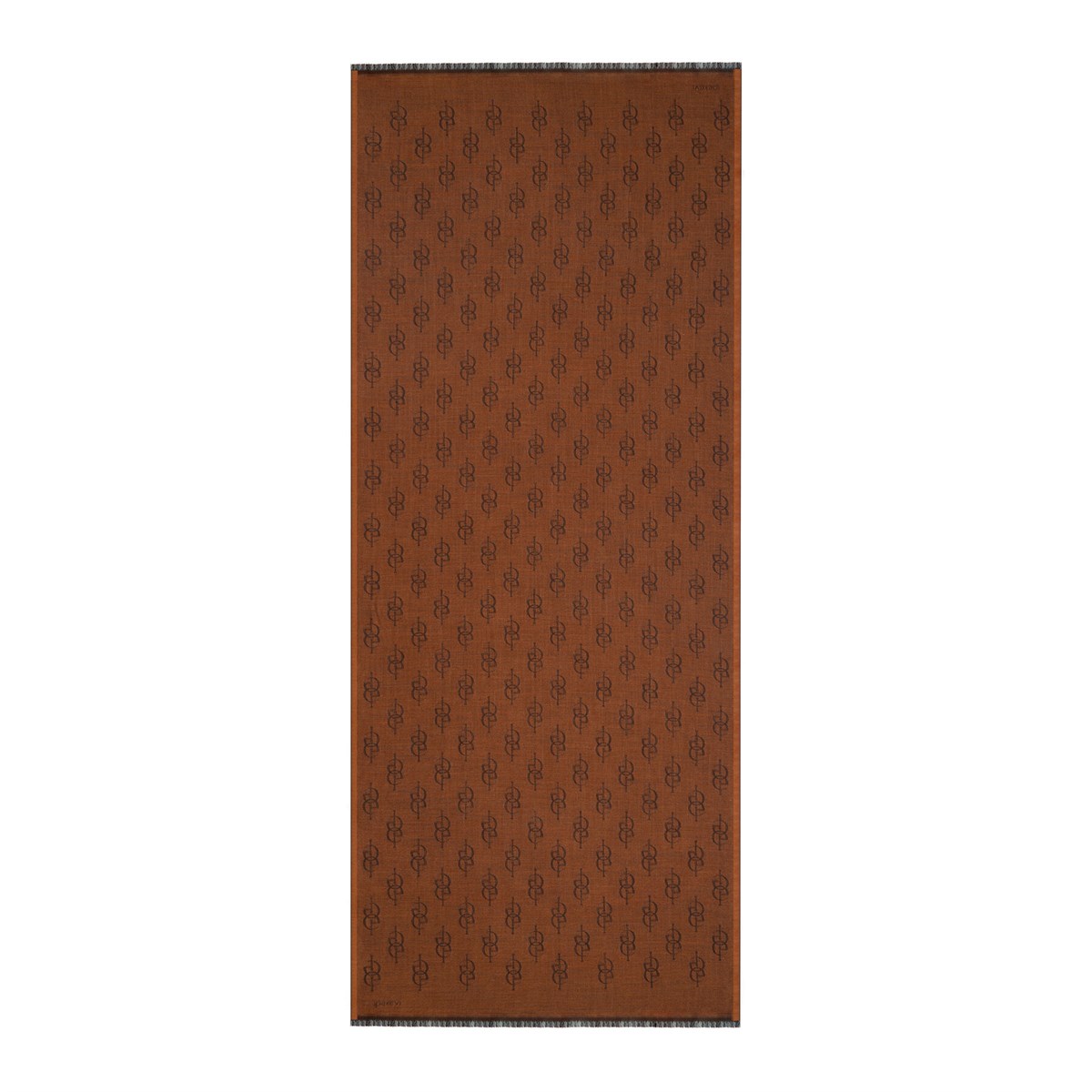 İpekevi Monogram Yün İpek Şal 09326-Yeni Bakır