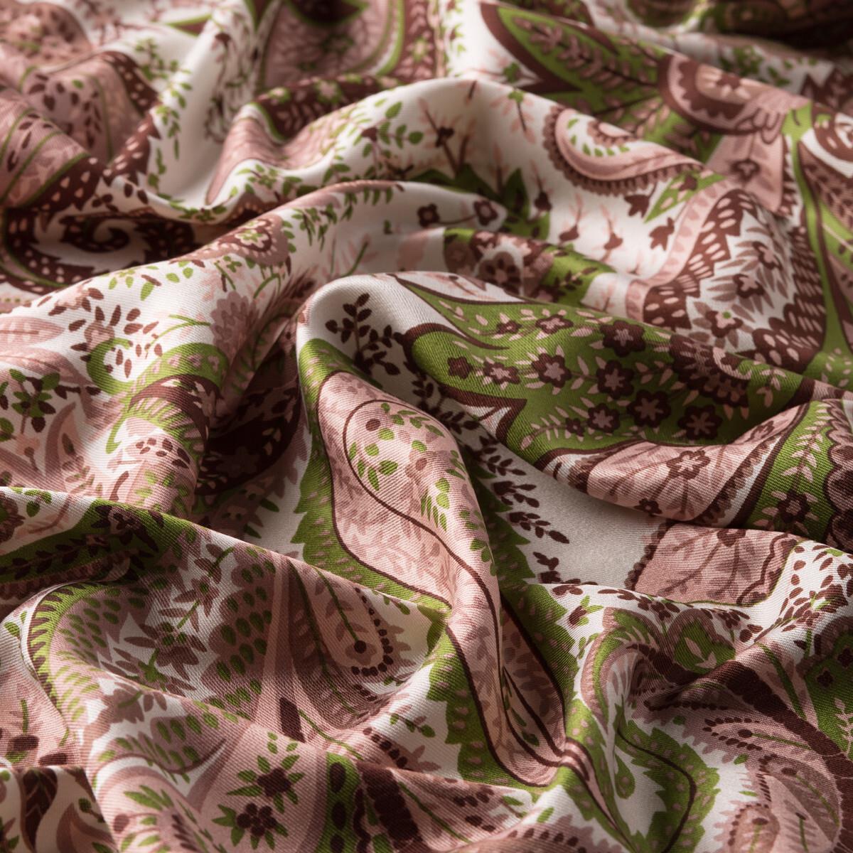 İpekevi Paisley Desenli İpek Şal 06572-Haki