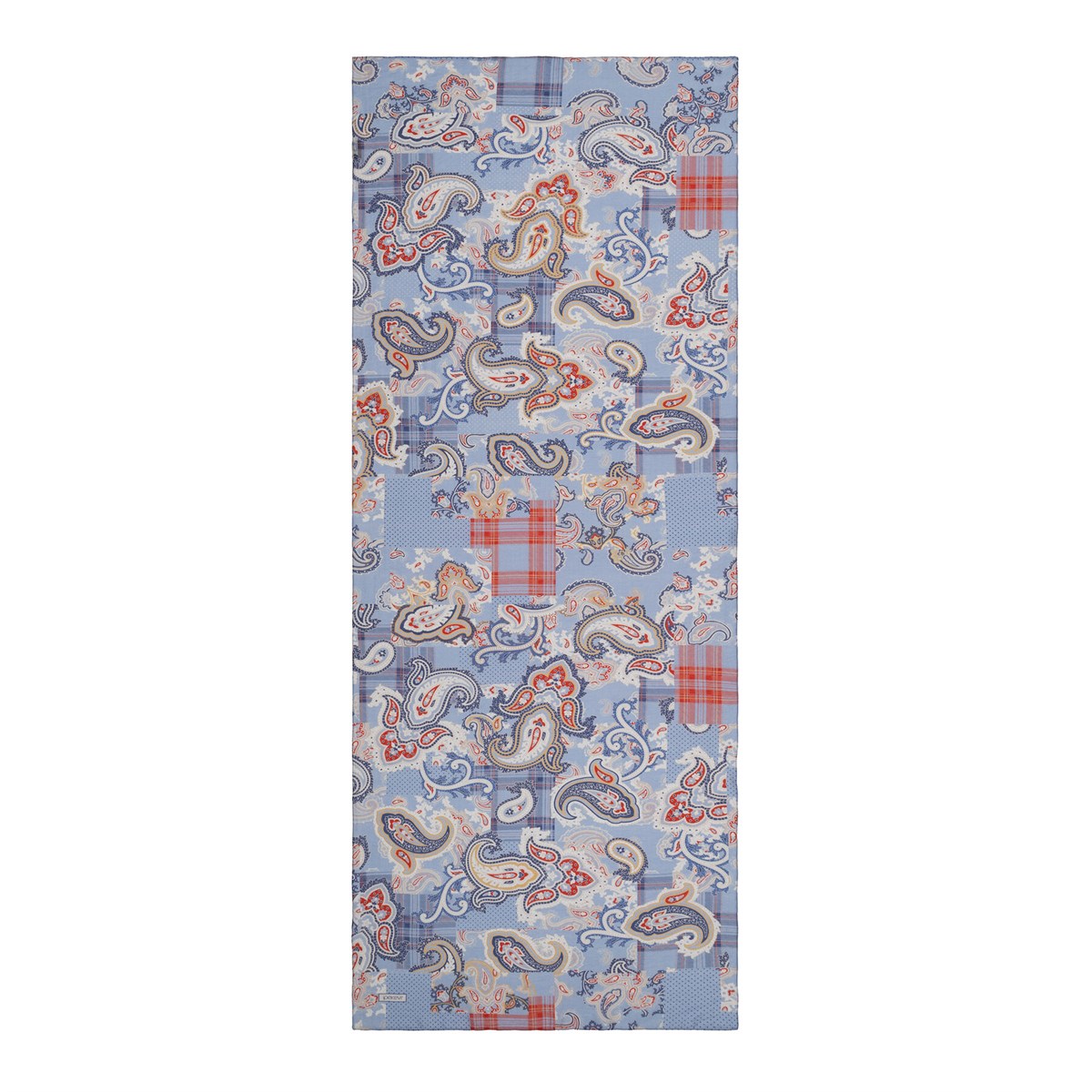 İpekevi Patchwork Desenli TenSoft Şal 03920-Bebe Mavisi